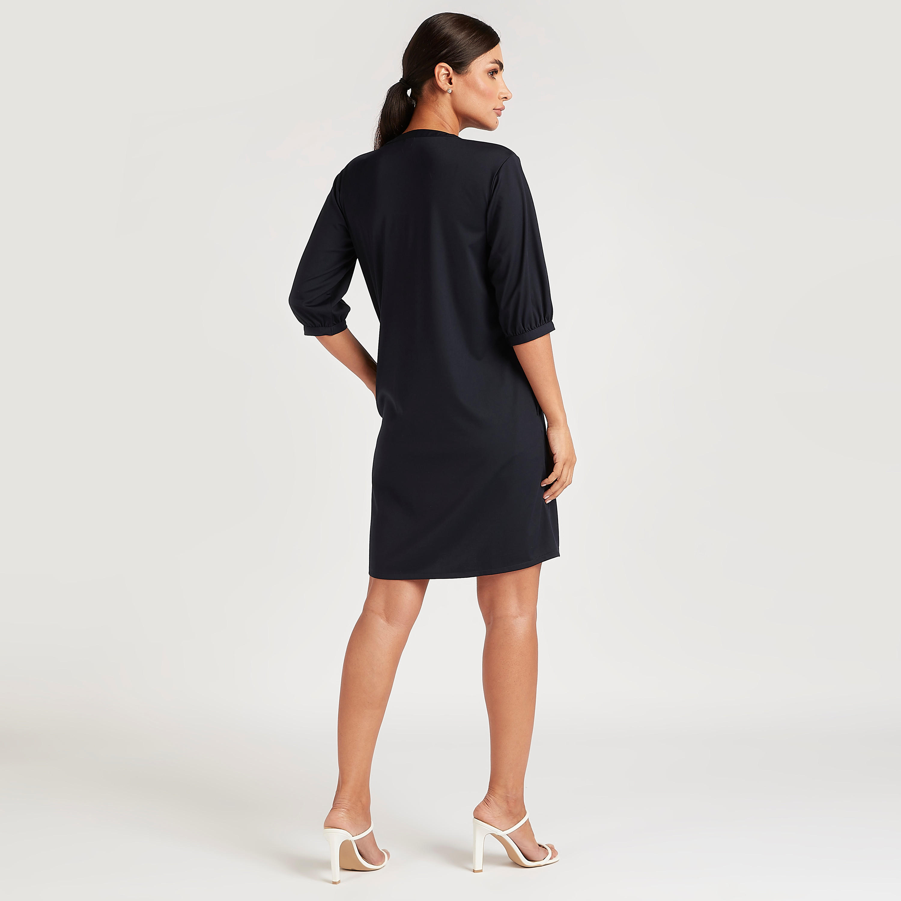 Solid Tunic Top with Pockets and V-neck-women-clothing-dresses-image-4