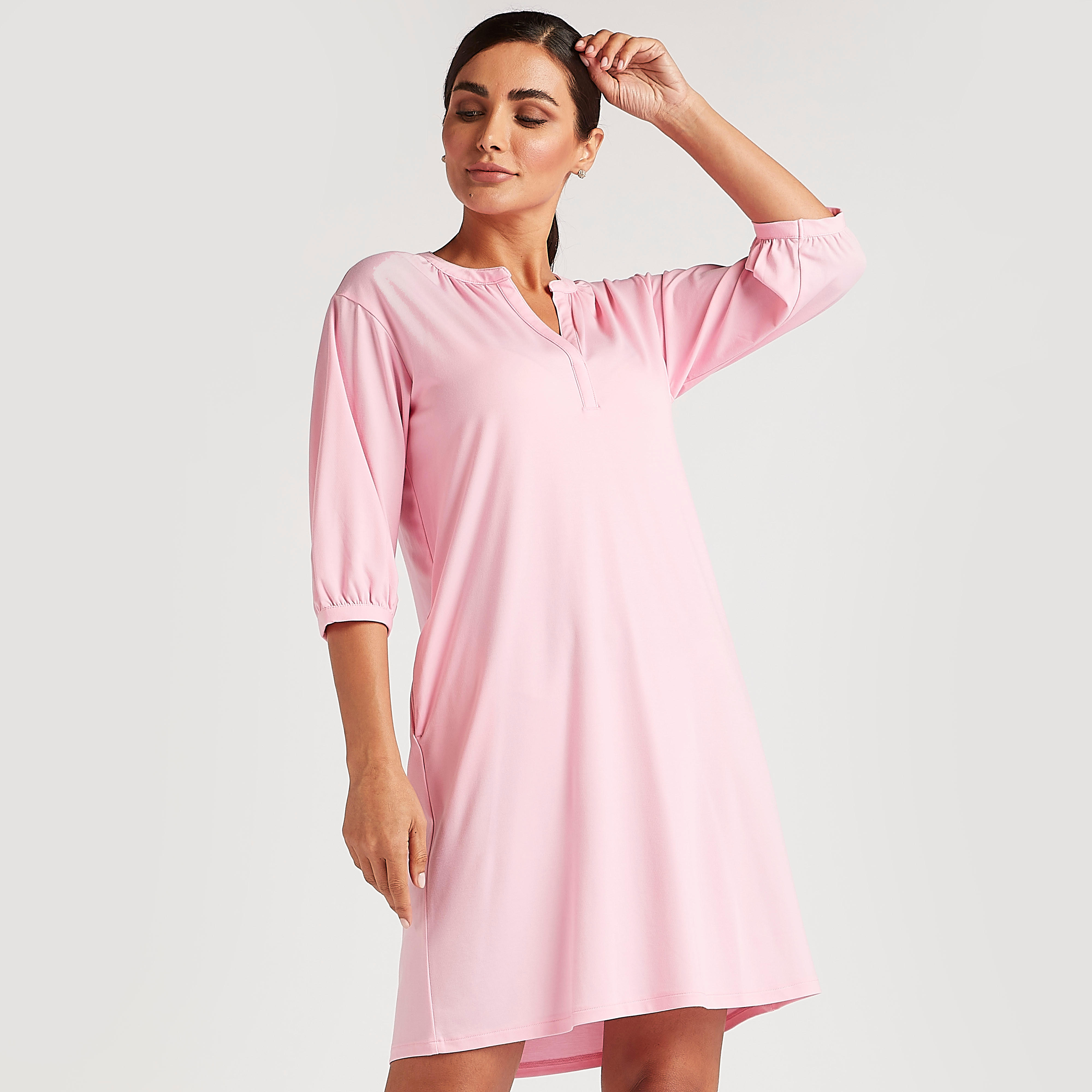 Solid Tunic Top with Pockets and V-neck-women-clothing-dresses-image-7