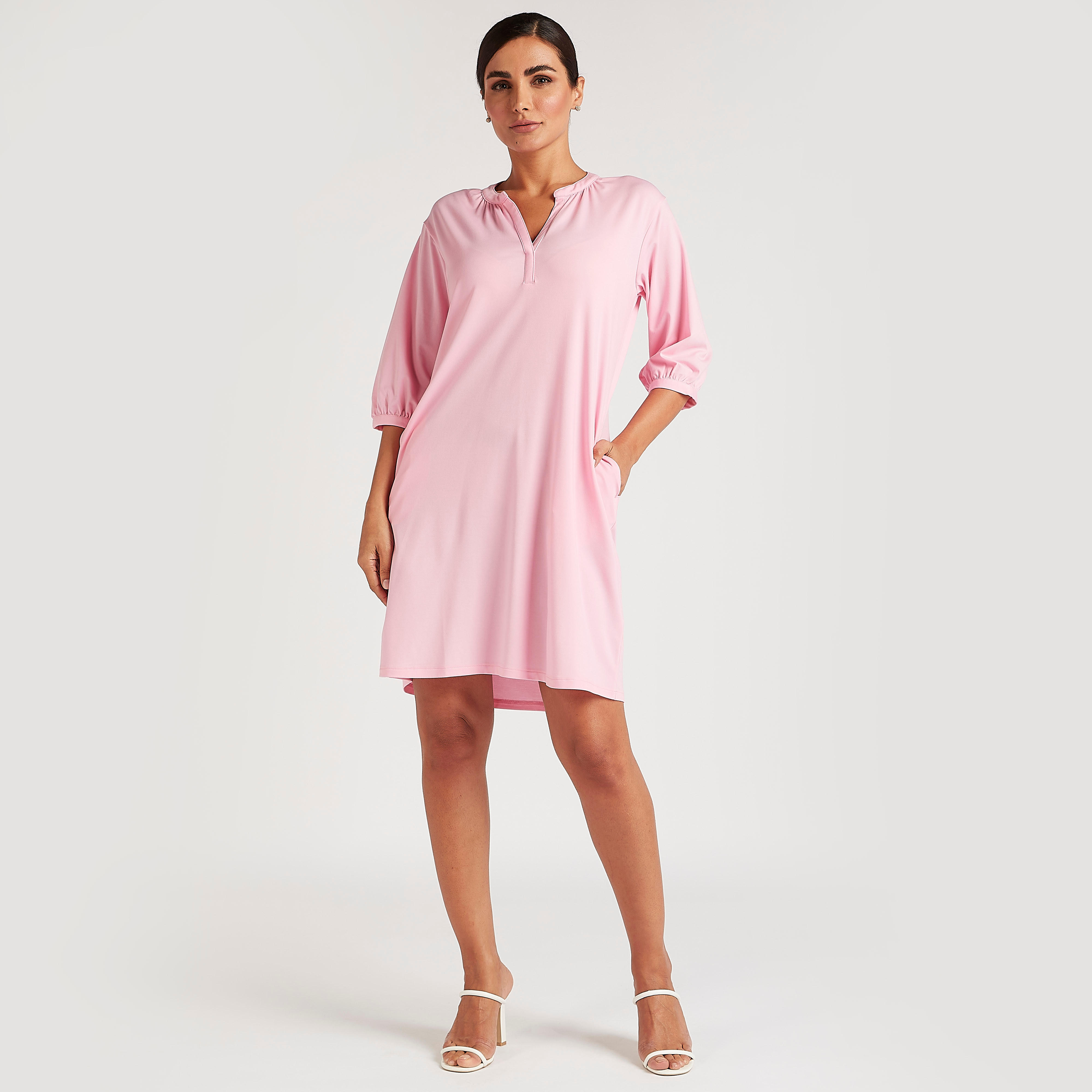 Solid Tunic Top with Pockets and V-neck-women-clothing-dresses-image-8