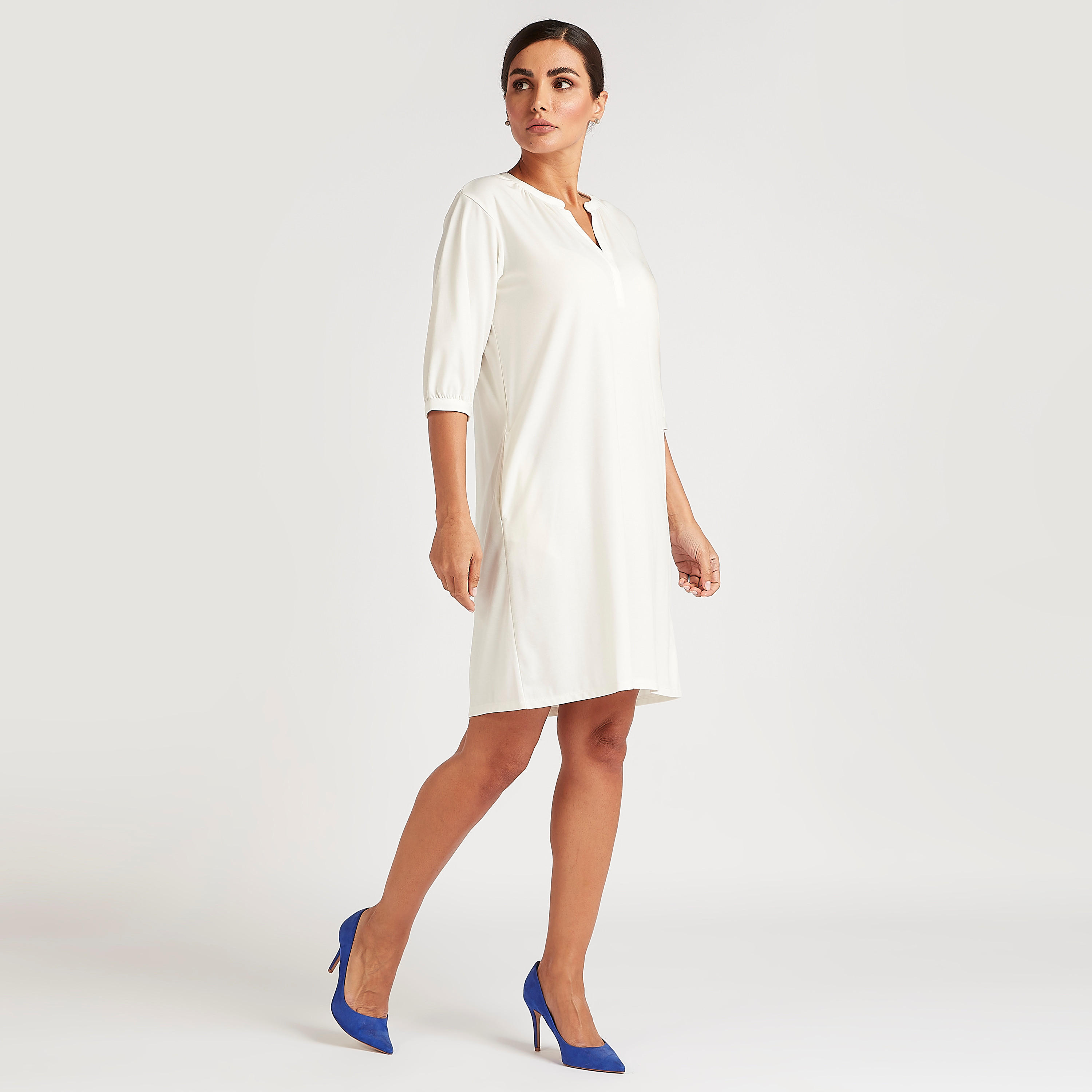 بلوزة تونيك سادة بجيوب وياقة v-women-clothing-dresses-image-18