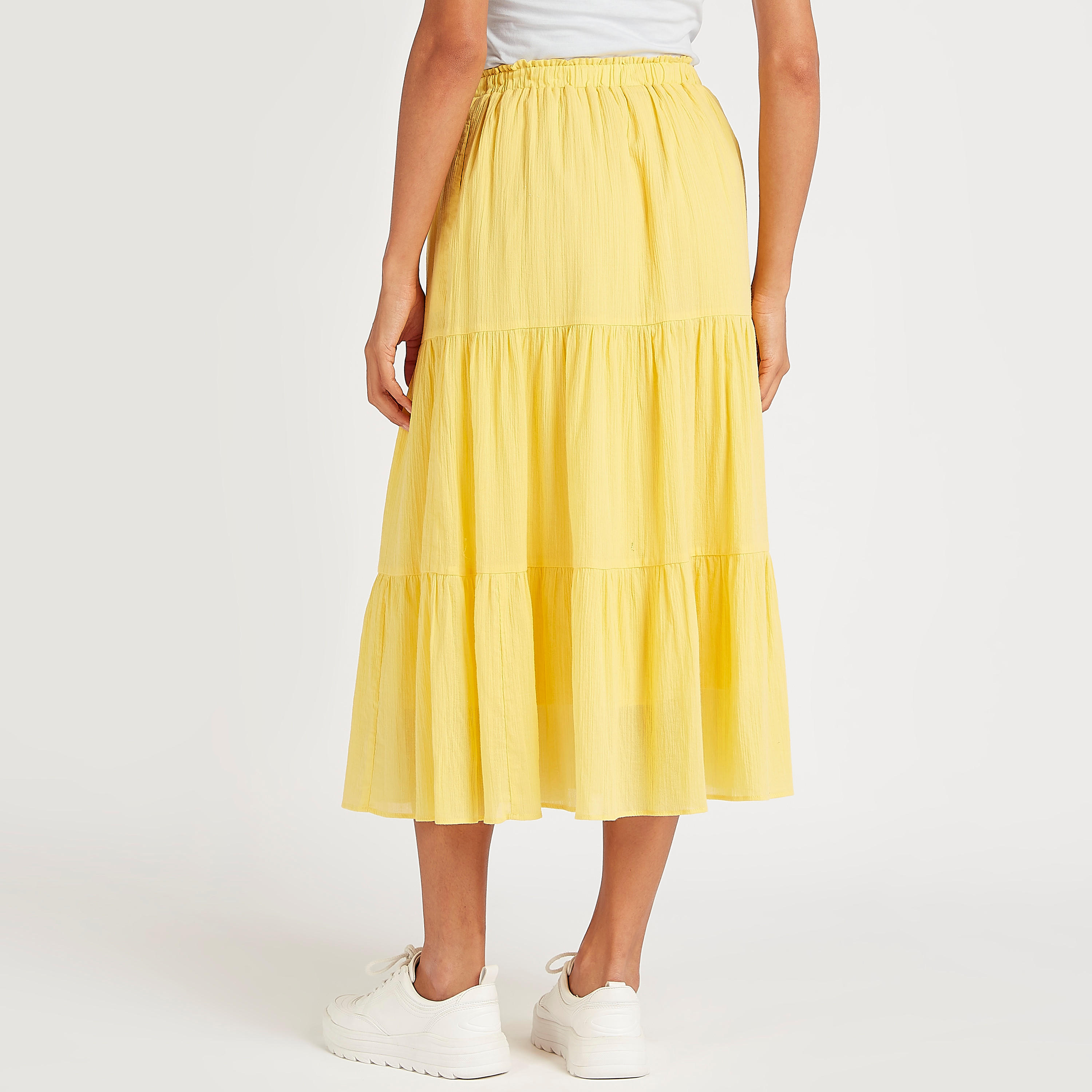 تنورة ميدي إيه لاين متعدّد الطبقات مع خصر مطّاطي-women-clothing-bottoms-skirts-image-4