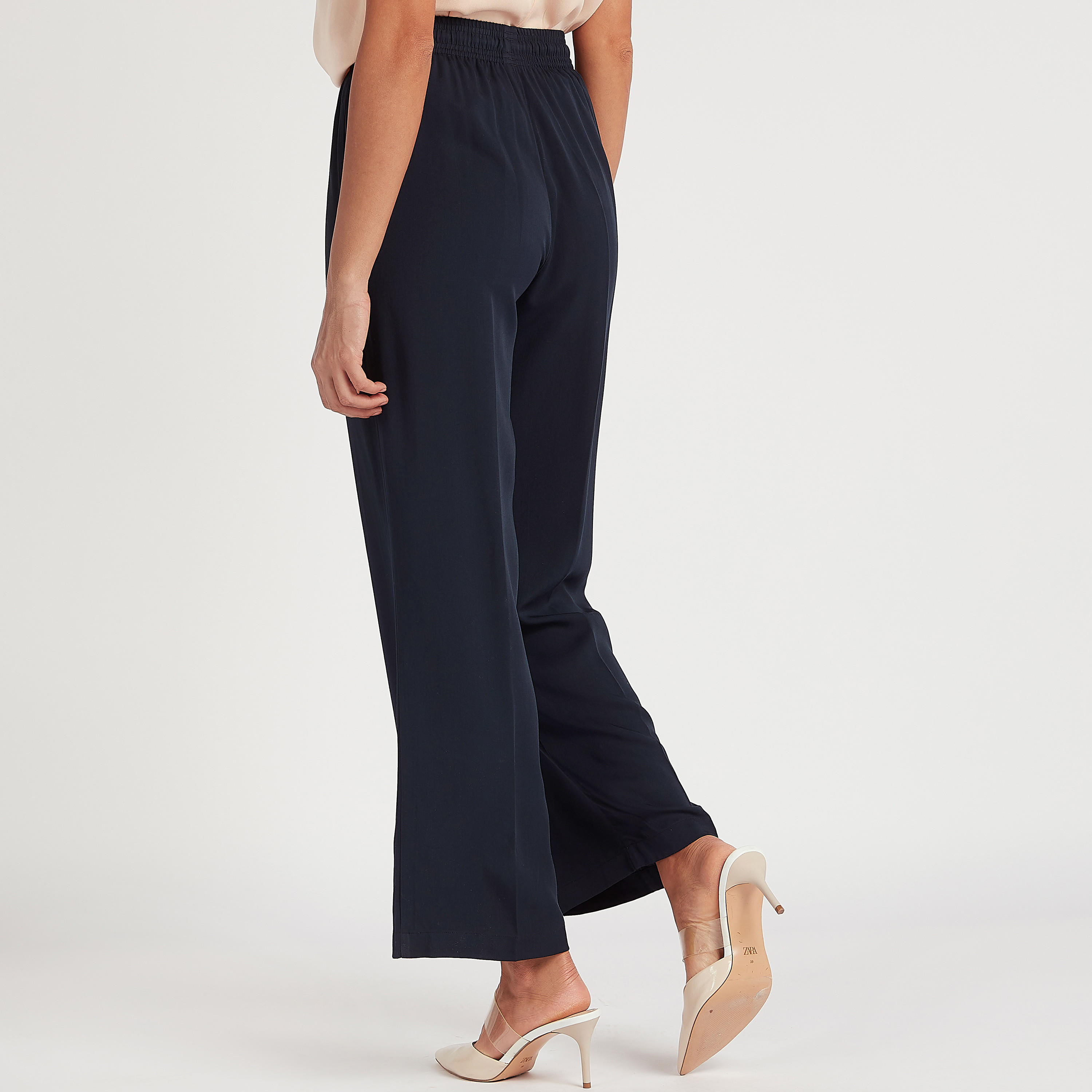 Solid Trousers with Drawstring Closure-women-clothing-bottoms-trousers-image-4