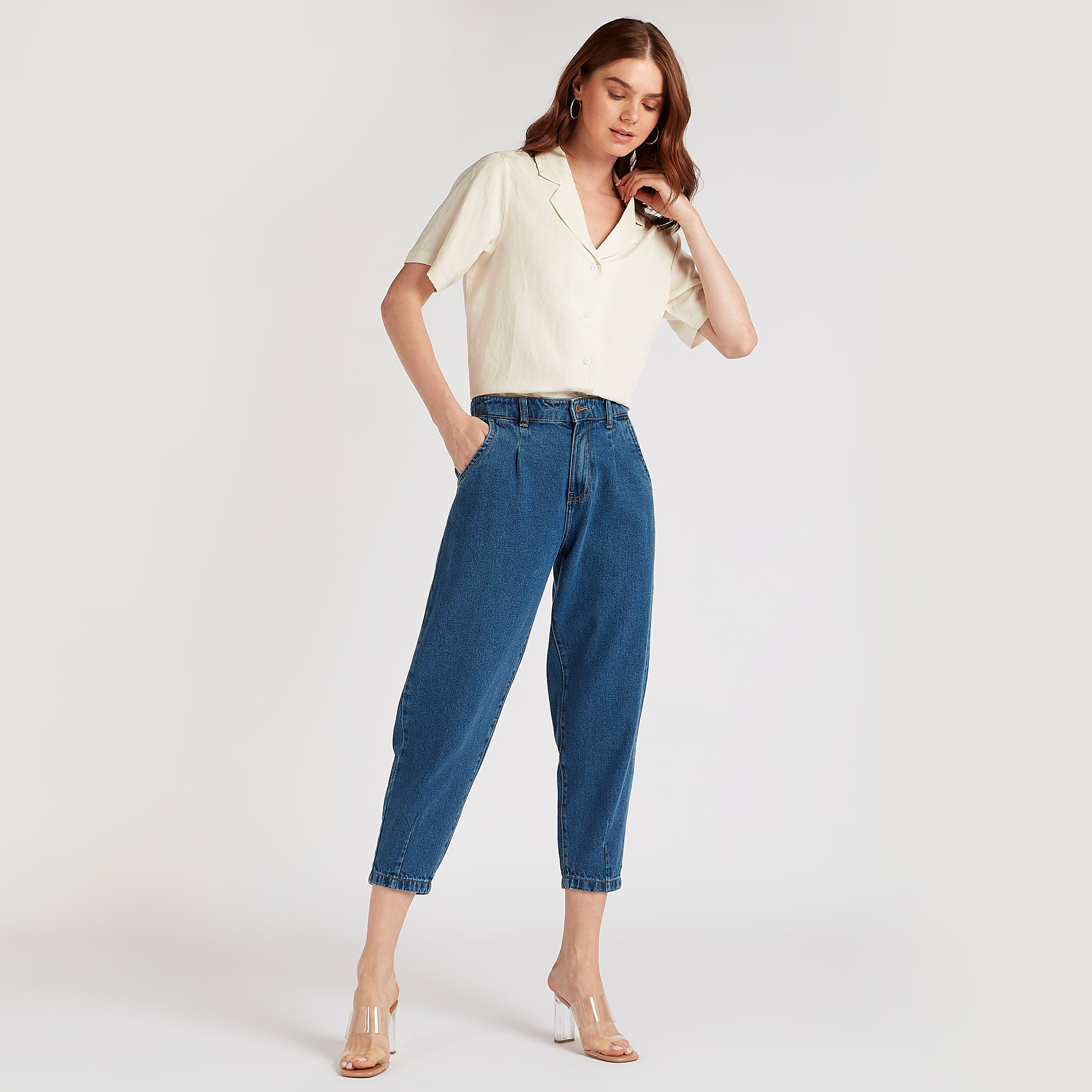 قميص بارز الملمس بأكمام قصيرة-women-clothing-shirtsandblouses-shirts-image-2