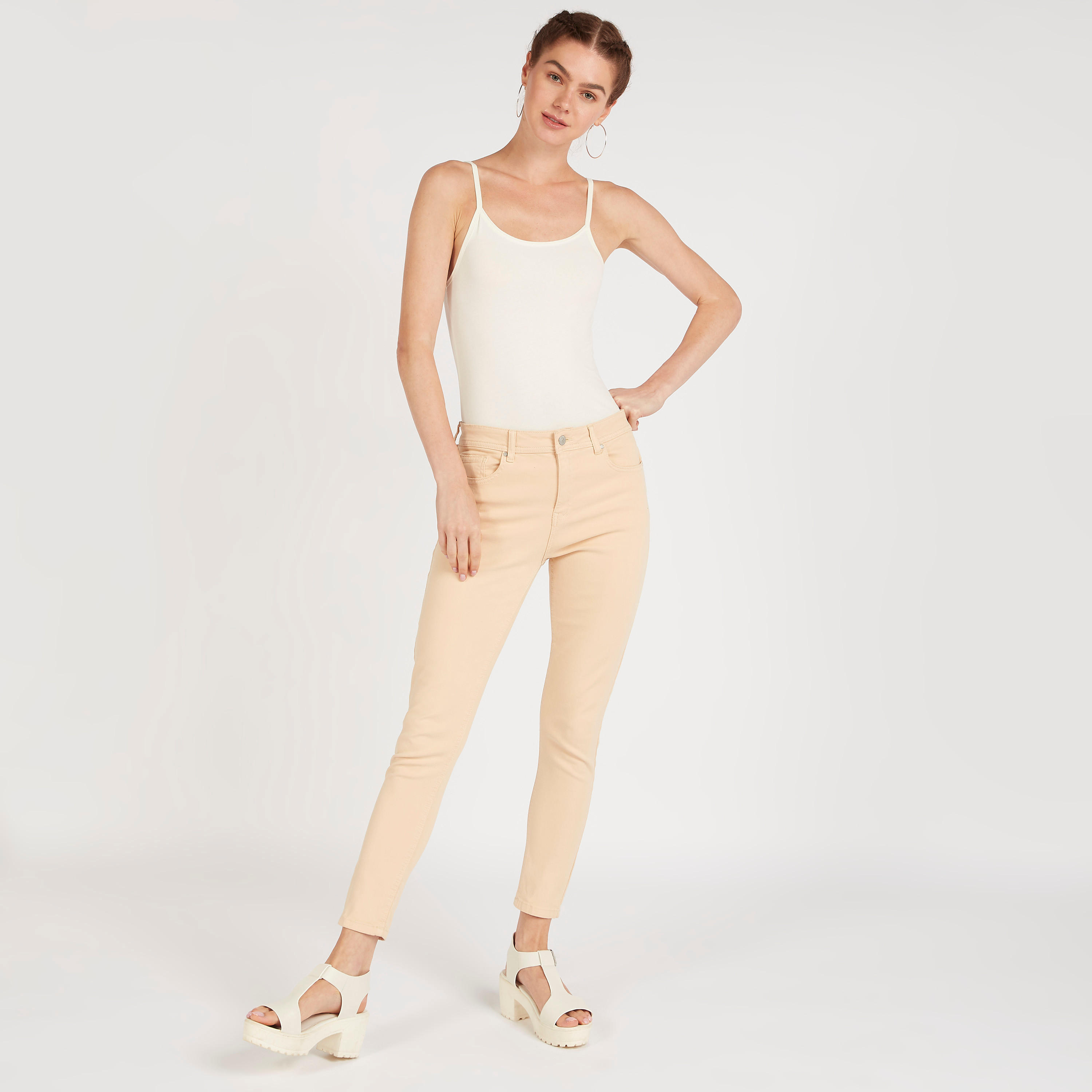 Solid Camisole with Spaghetti Straps and Scoop Neck-women-clothing-tshirts-image-2