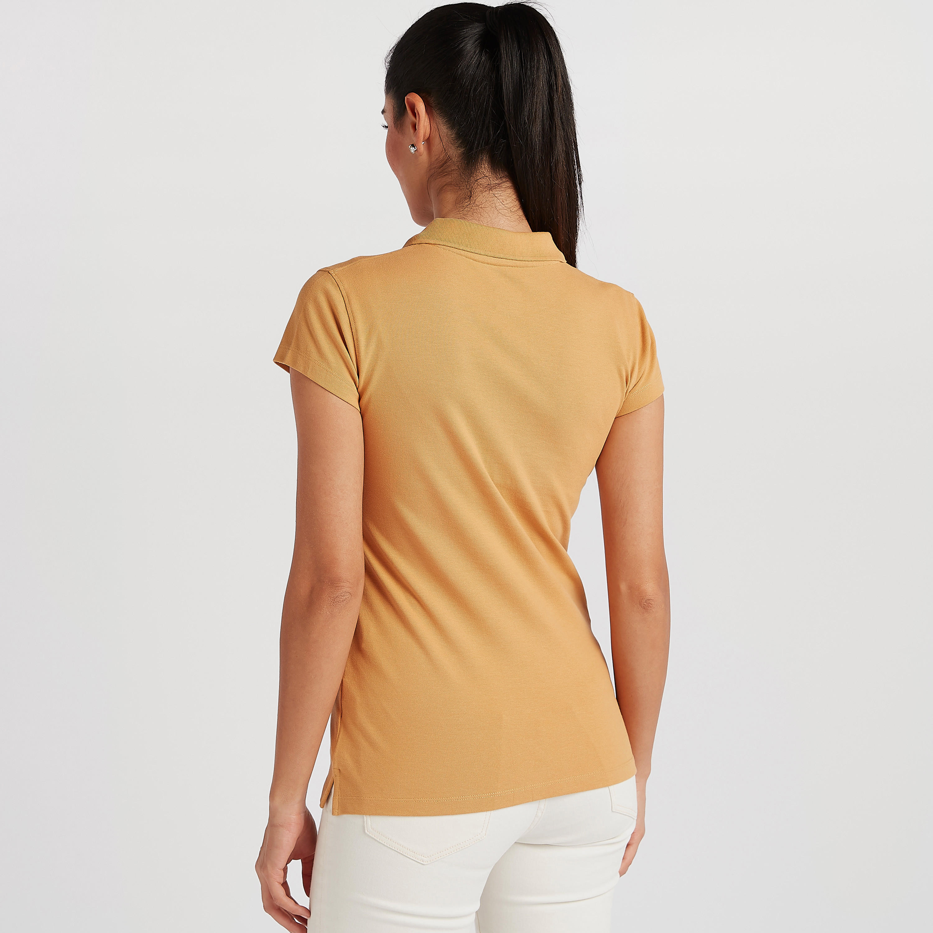 تيشيرت بولو سادة بأكمام كاب-women-clothing-tshirts-image-1