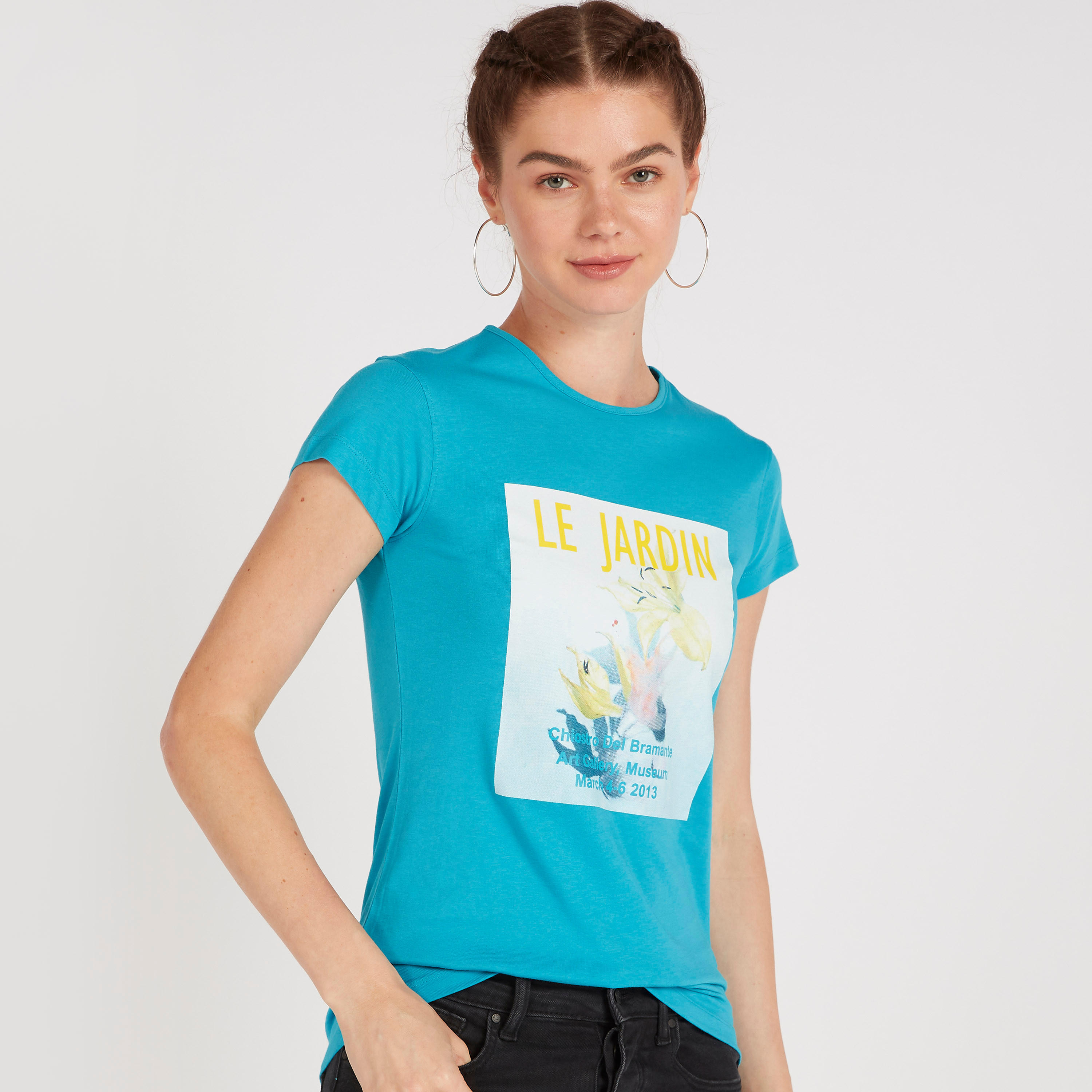 تيشيرت بياقة ضيّقة وأكمام كاب وطبعات-women-clothing-tshirts-image-5