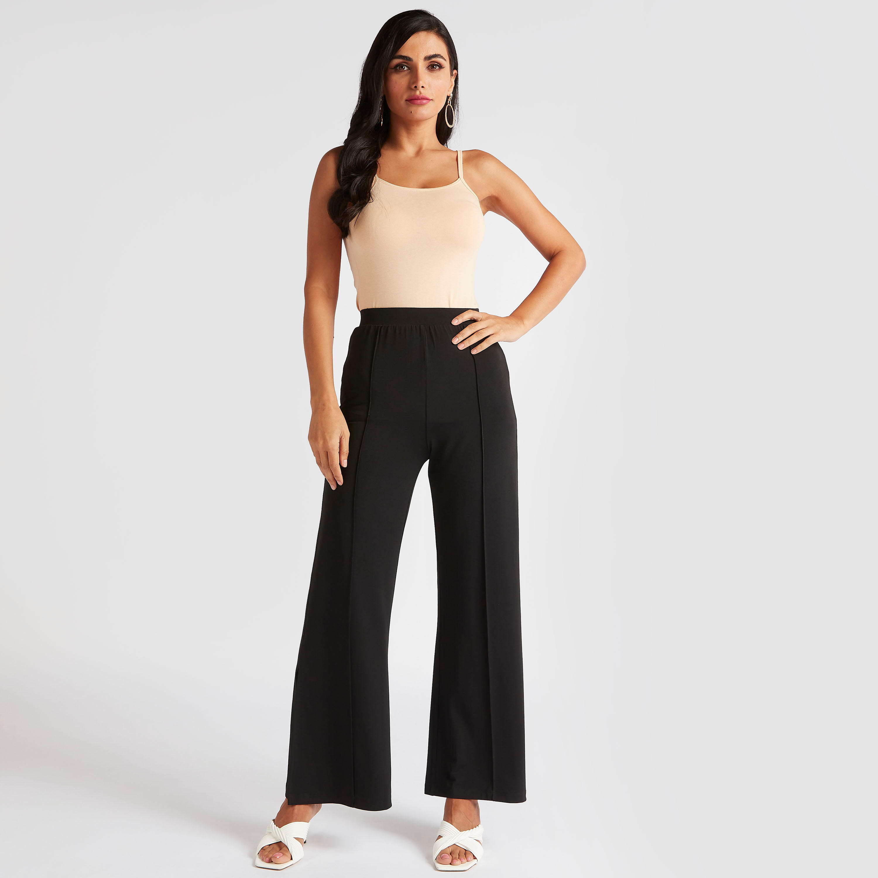 Solid Camisole with Scoop Neck and Spaghetti Straps-women-clothing-tshirts-image-2