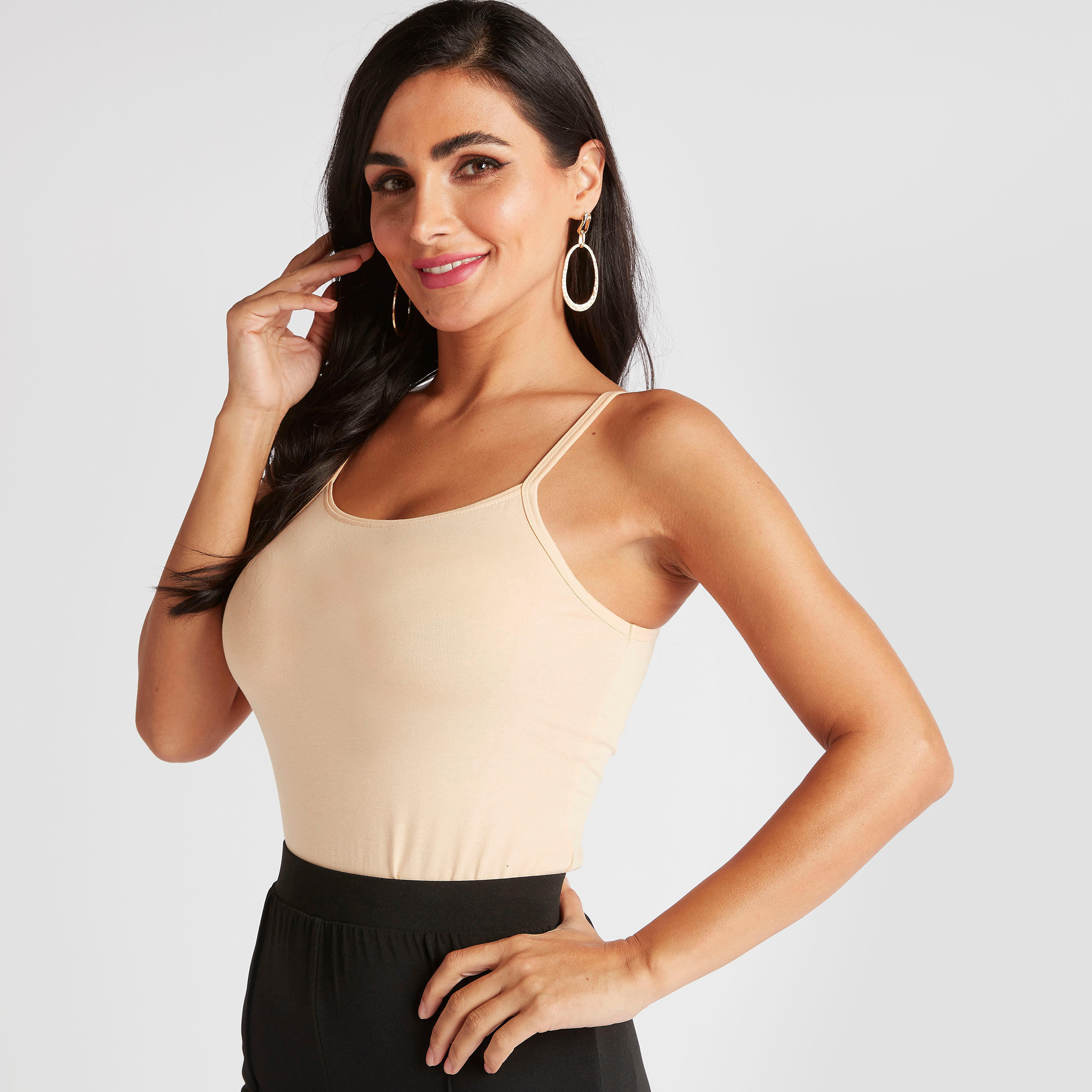 Solid Camisole with Scoop Neck and Spaghetti Straps-women-clothing-tshirts-image-5