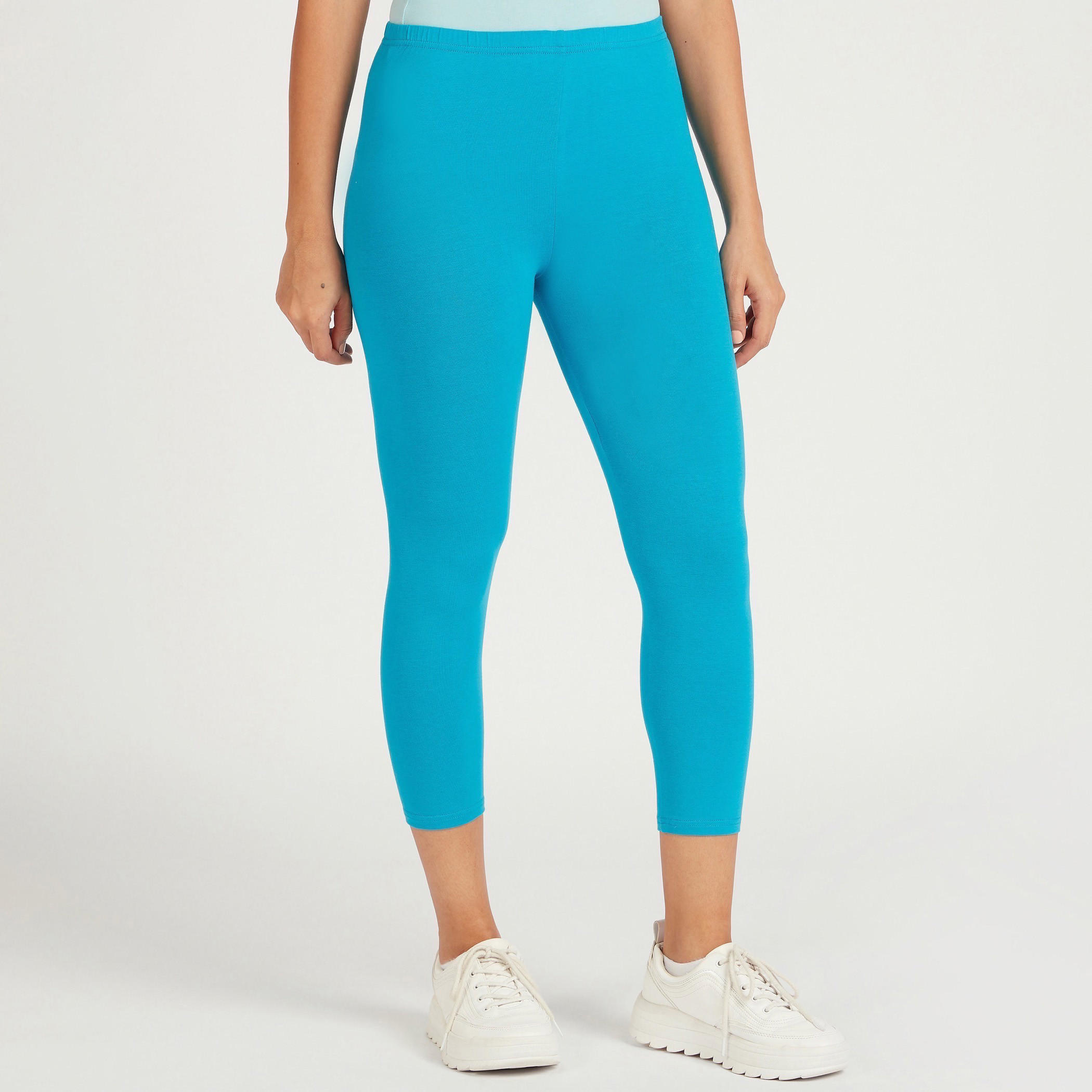 Solid Leggings with Elasticated Waistband-women-clothing-bottoms-leggings-image-1