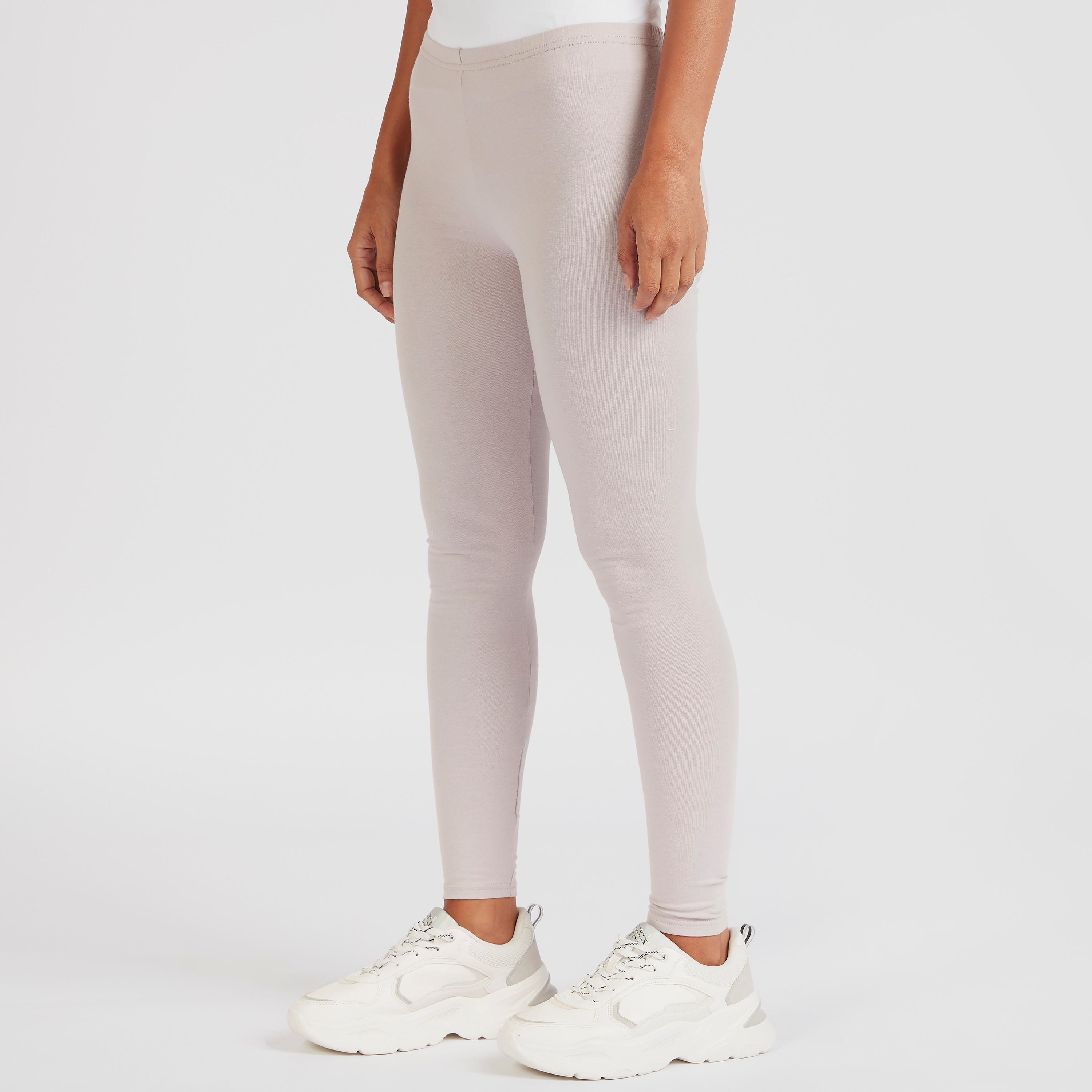 بنطلون ليقنز سادة بخصر مطّاطي-women-clothing-bottoms-leggings-image-4