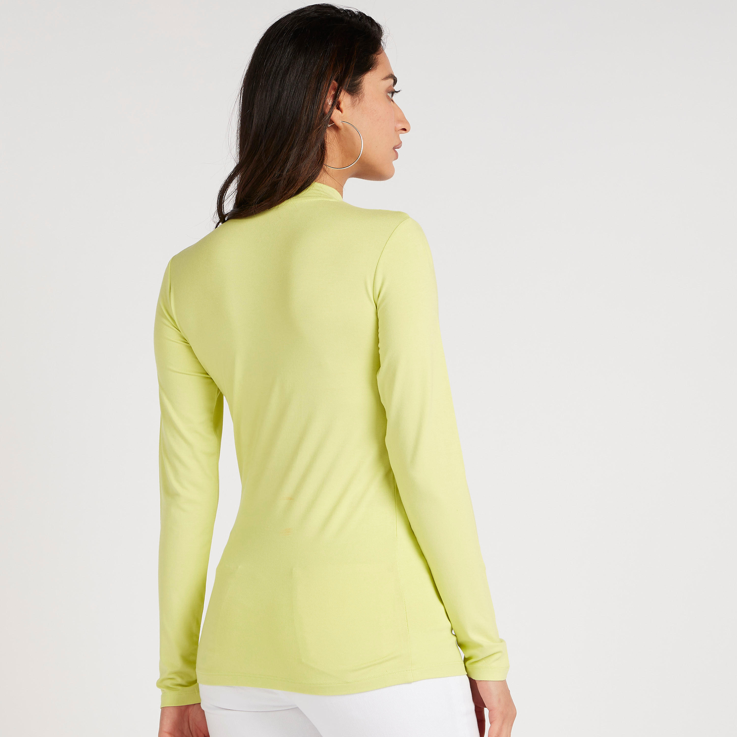 تيشيرت سادة بياقة عالية وأكمام طويلة-women-clothing-tshirts-image-4