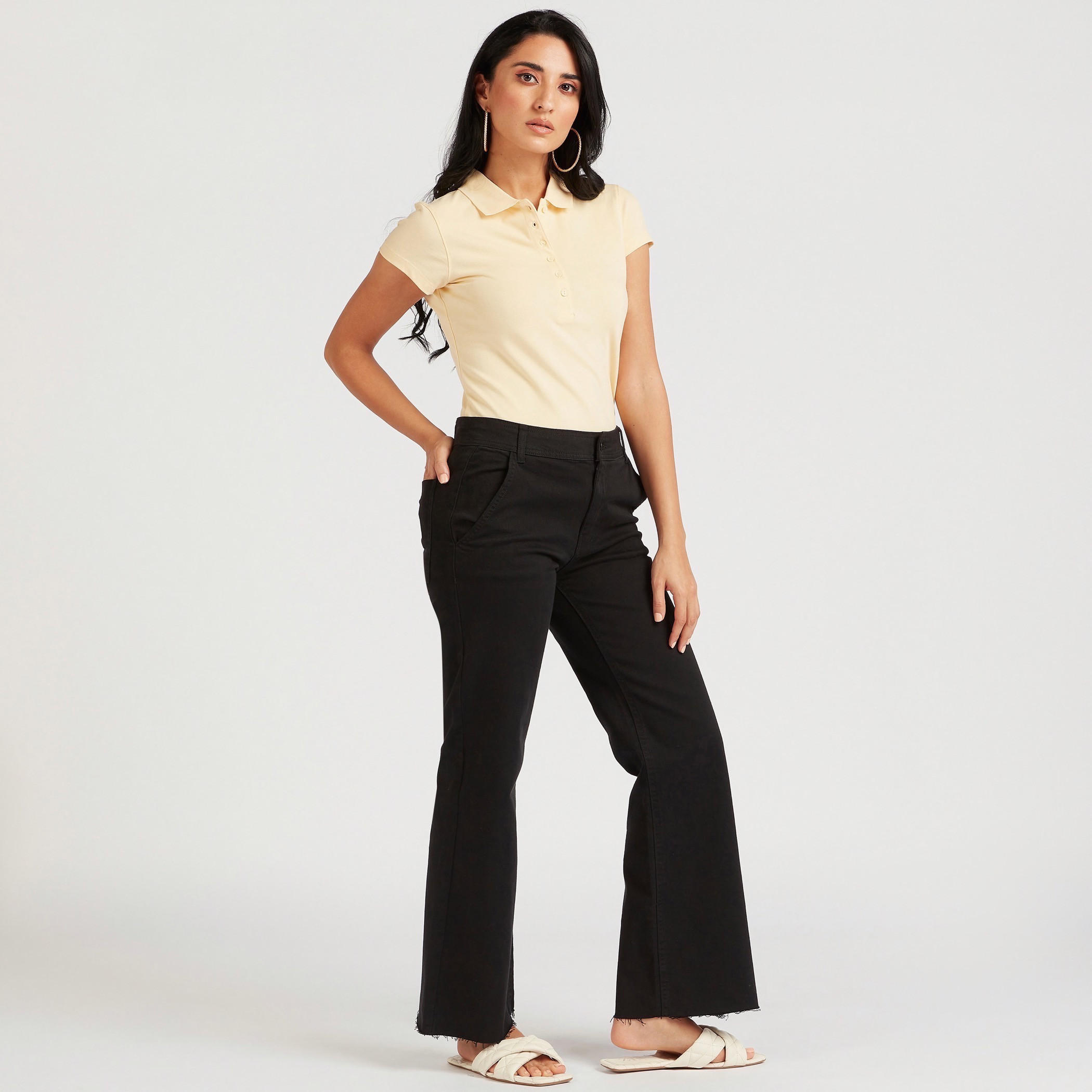تيشيرت بولو سادة بأكمام كاب-women-clothing-tshirts-image-3
