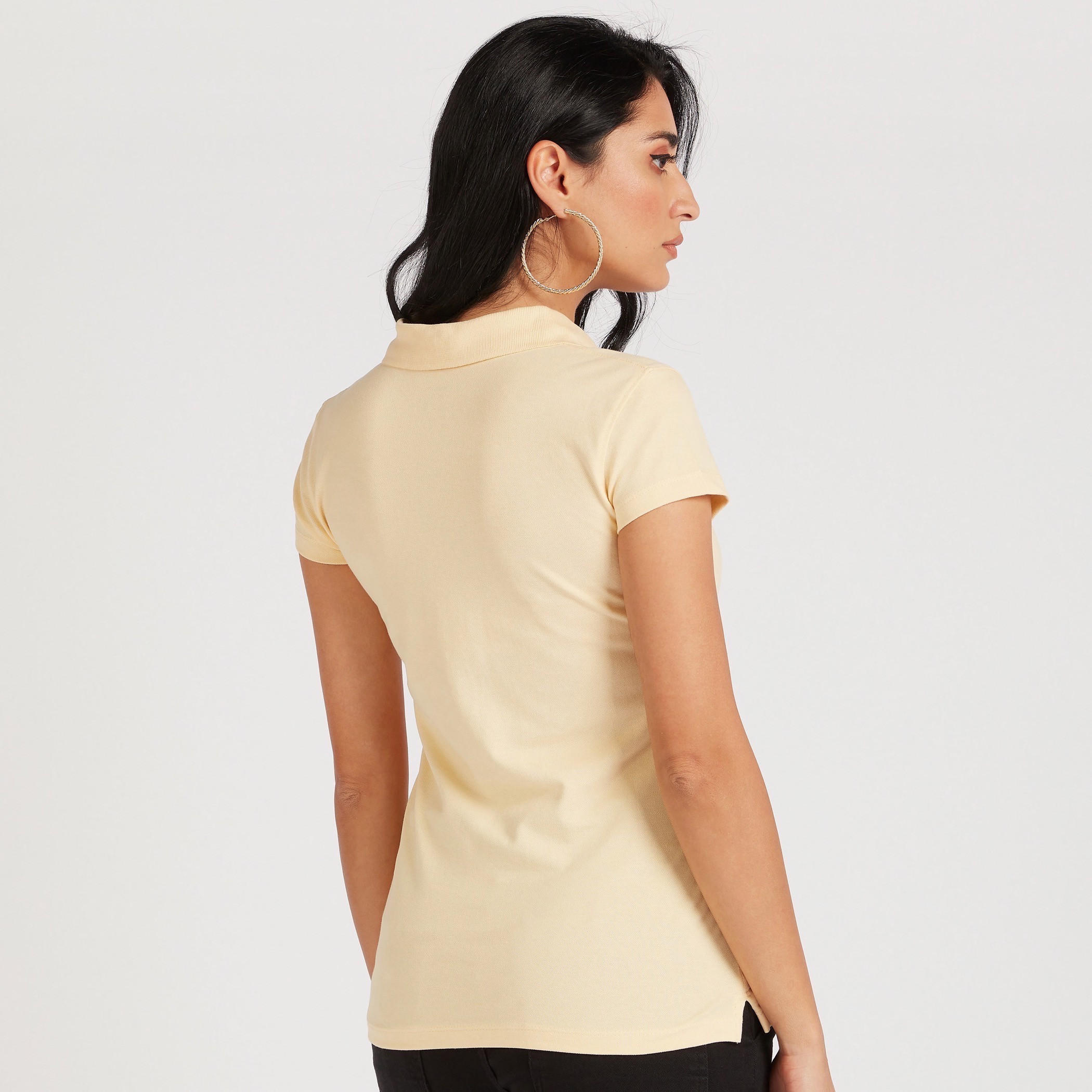 تيشيرت بولو سادة بأكمام كاب-women-clothing-tshirts-image-1