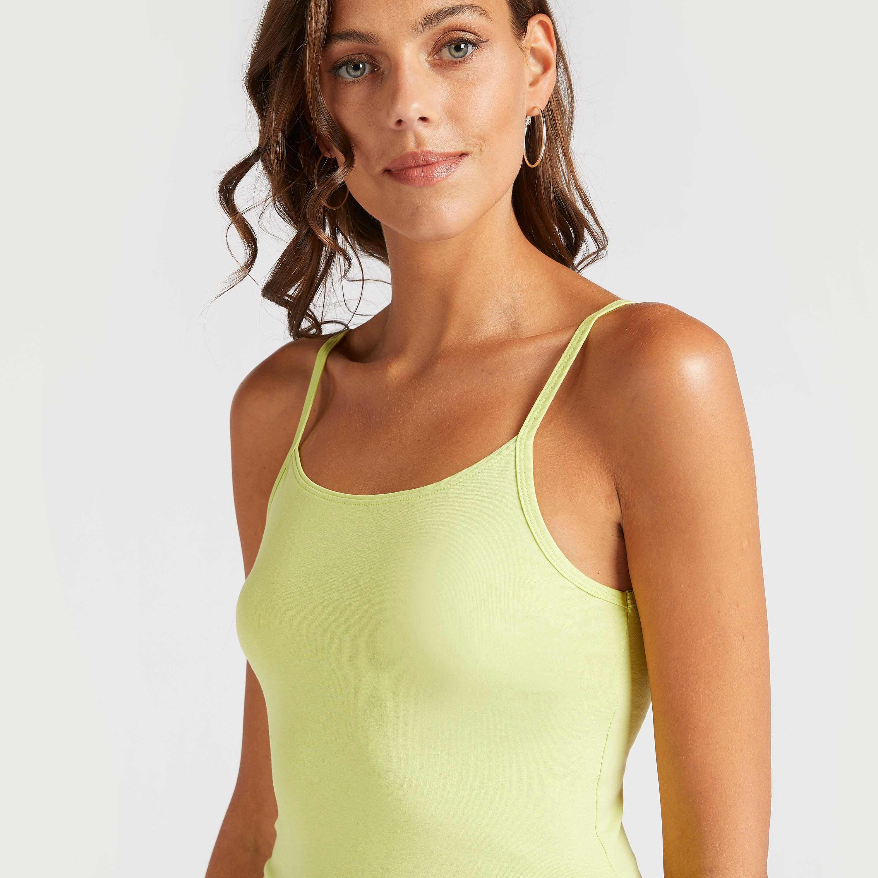 بلوزة سادة بياقة عميقة بدون أكمام-women-clothing-tshirts-image-3