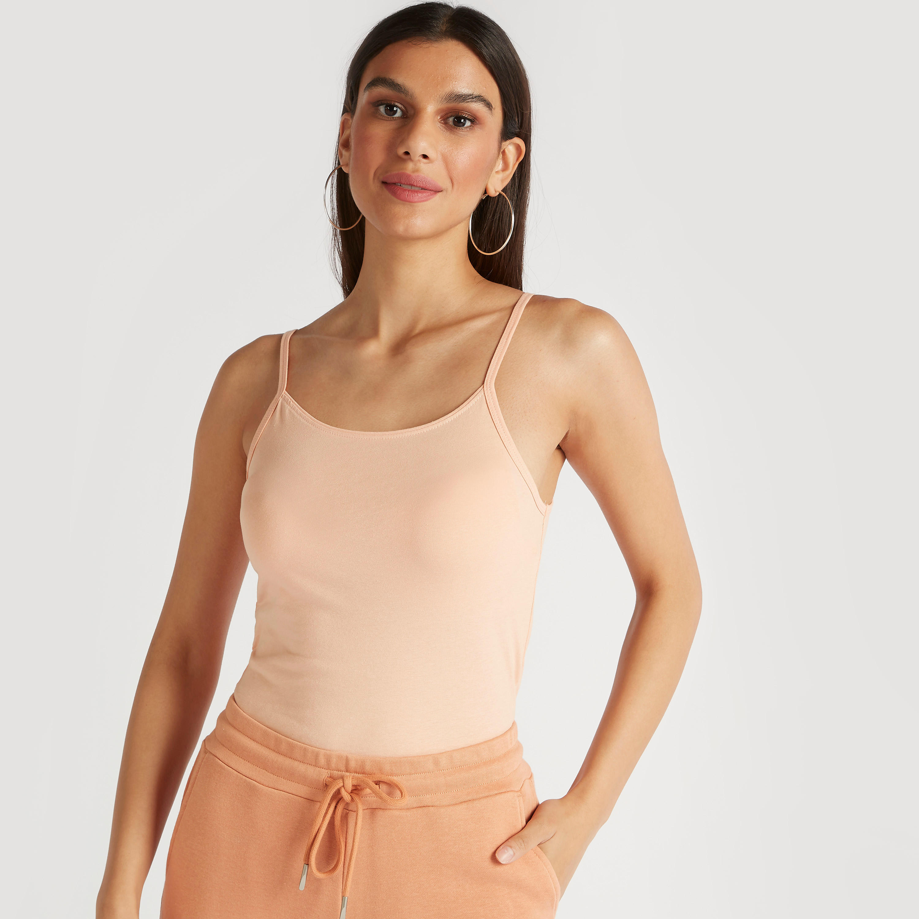 Solid Camisole with Spaghetti Straps-women-clothing-tshirts-image-3