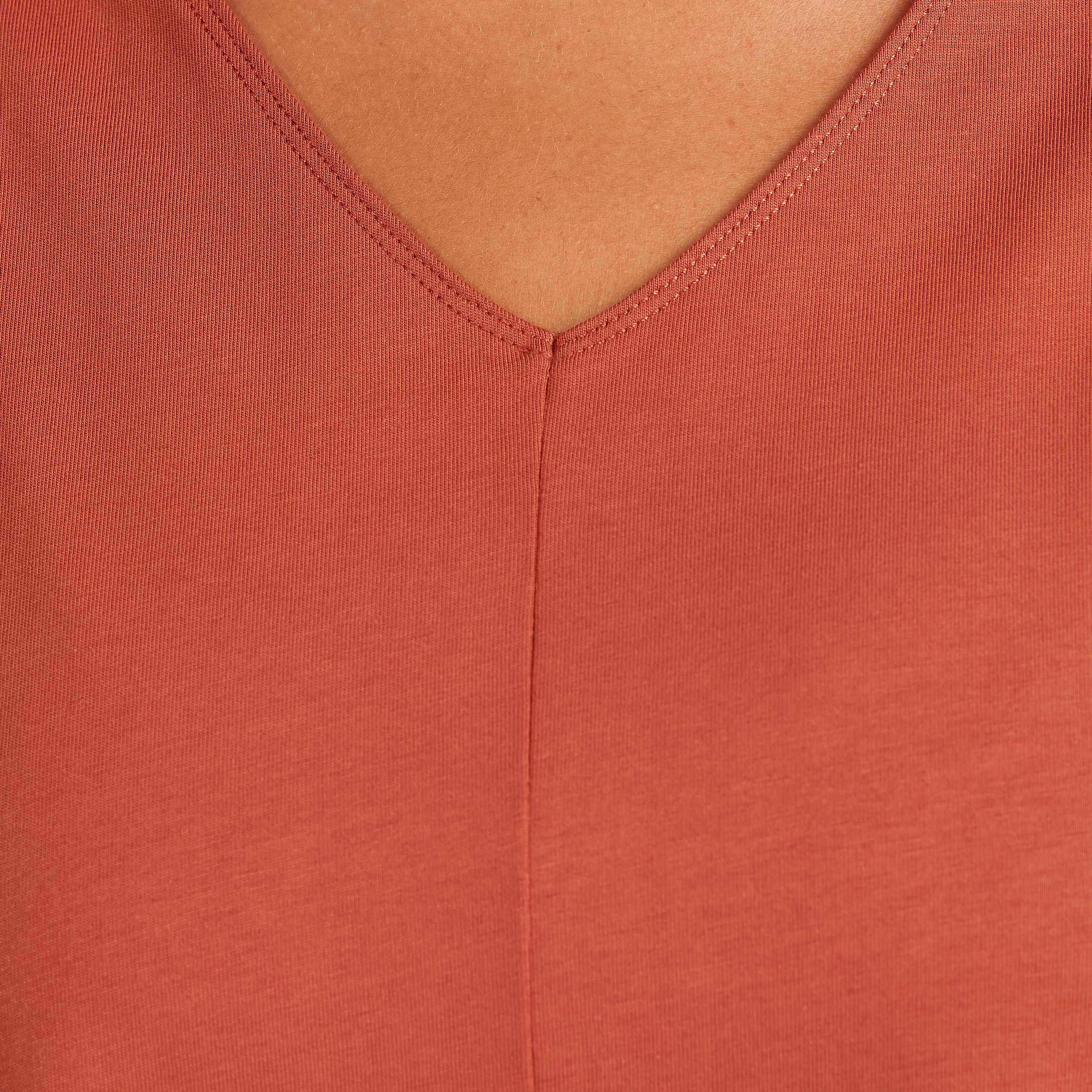 فستان ميدي سادة بياقة V وأكمام كاب-women-clothing-dresses-image-3