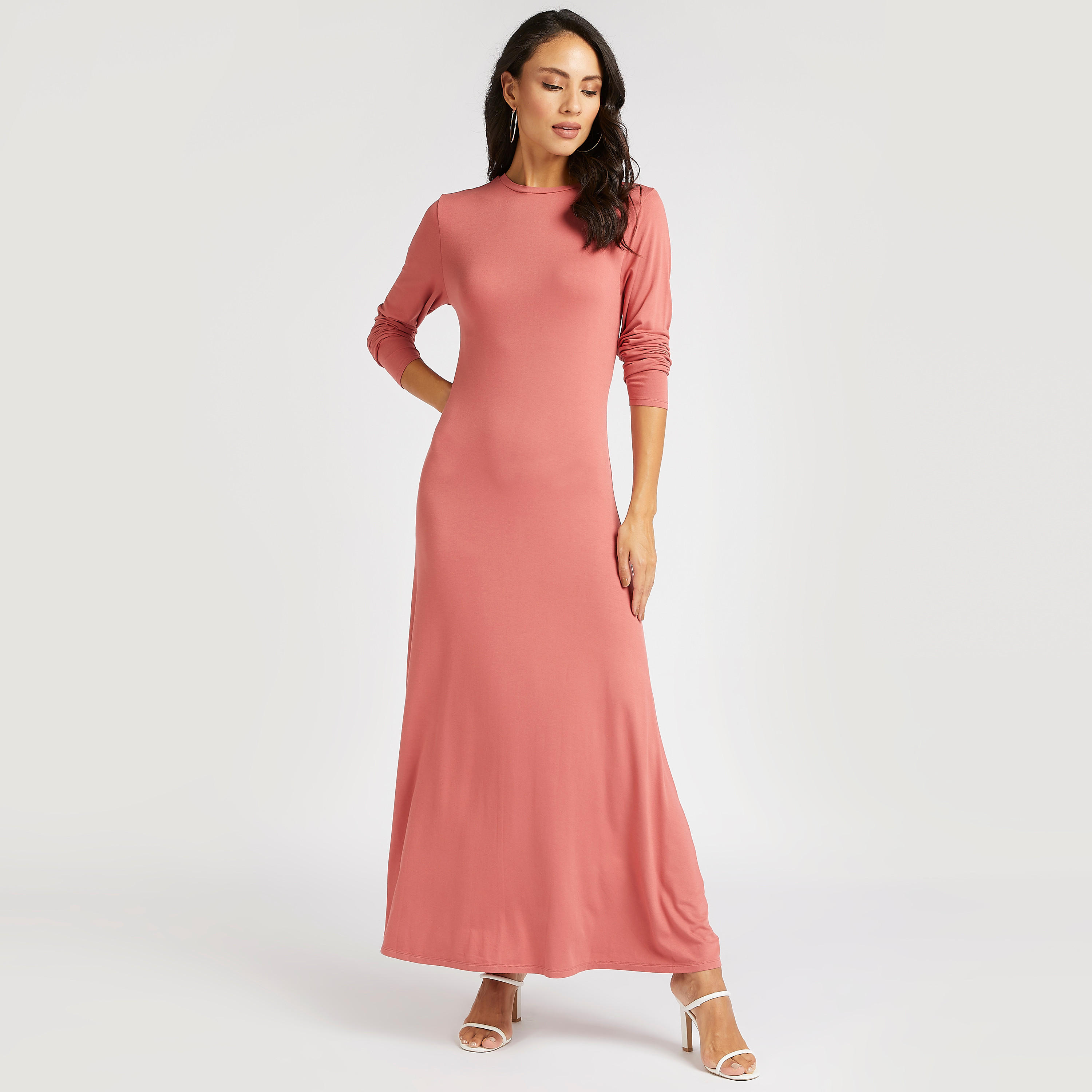 فستان طويل سادة متعدّد الطبقات مع أكمام طويلة-women-clothing-dresses-image-3