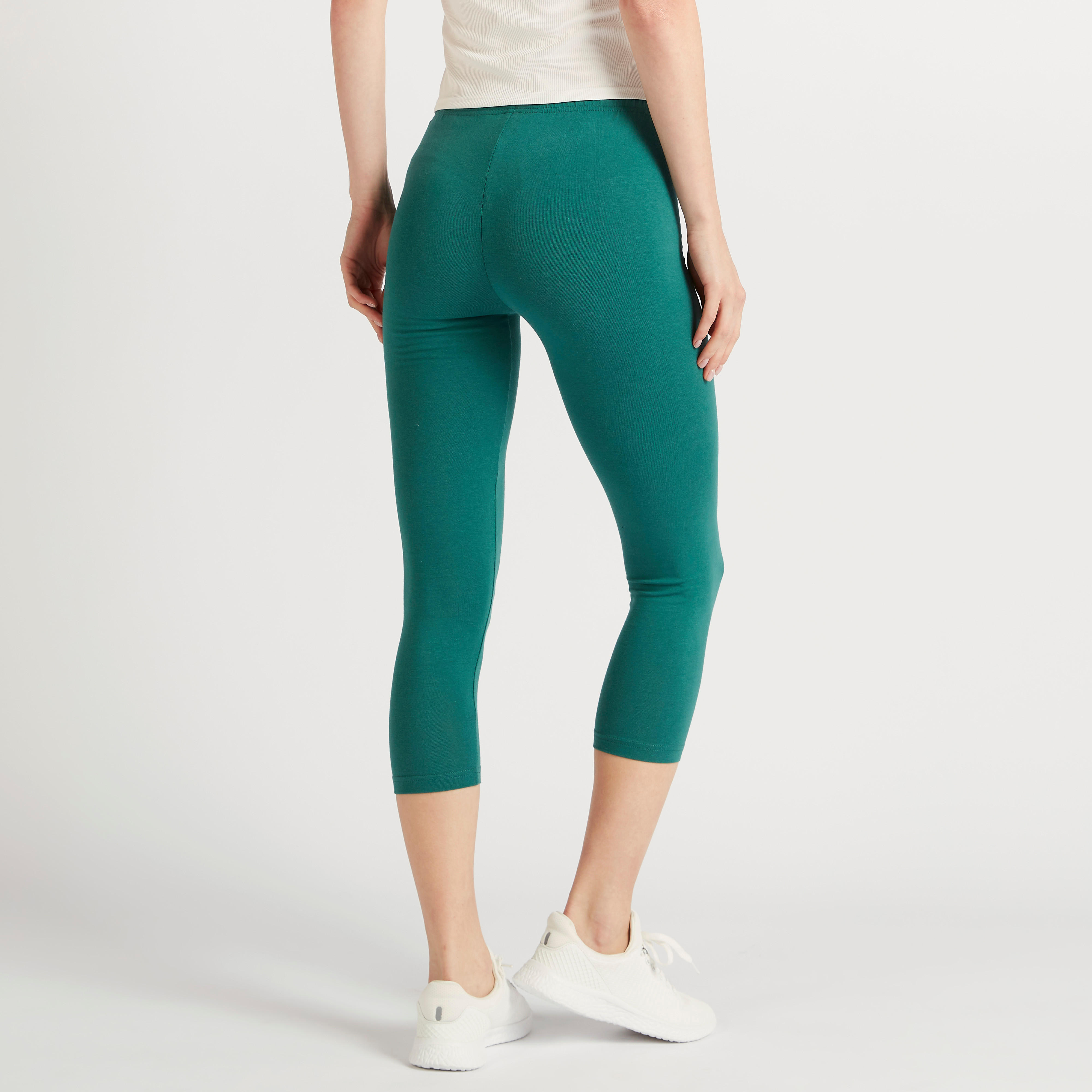 بنطلون ليقنز 3/4 سادة بخصر مطّاطي-women-clothing-bottoms-leggings-image-1