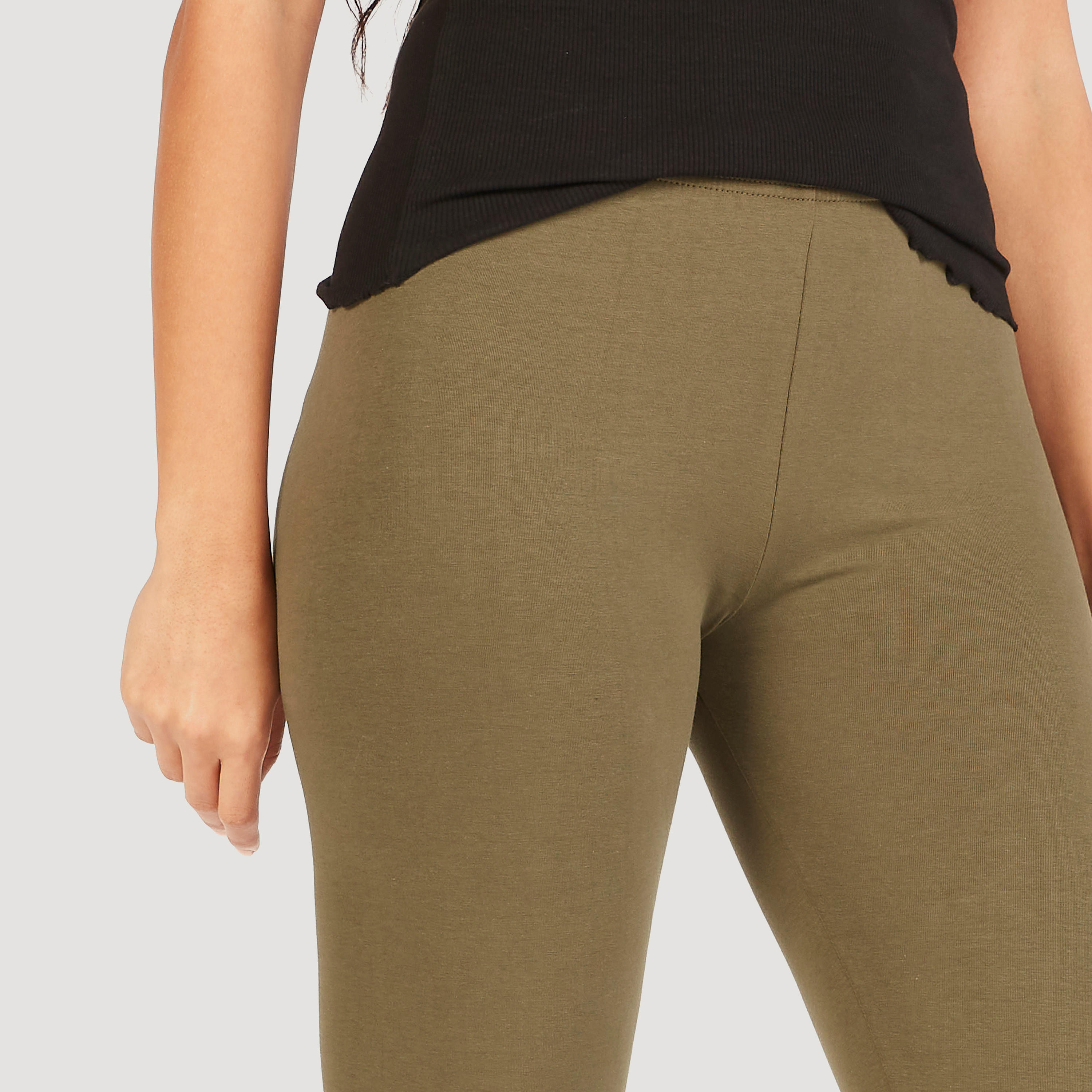 Solid Full Length Leggings with Elasticated Waistband-women-clothing-bottoms-leggings-image-3