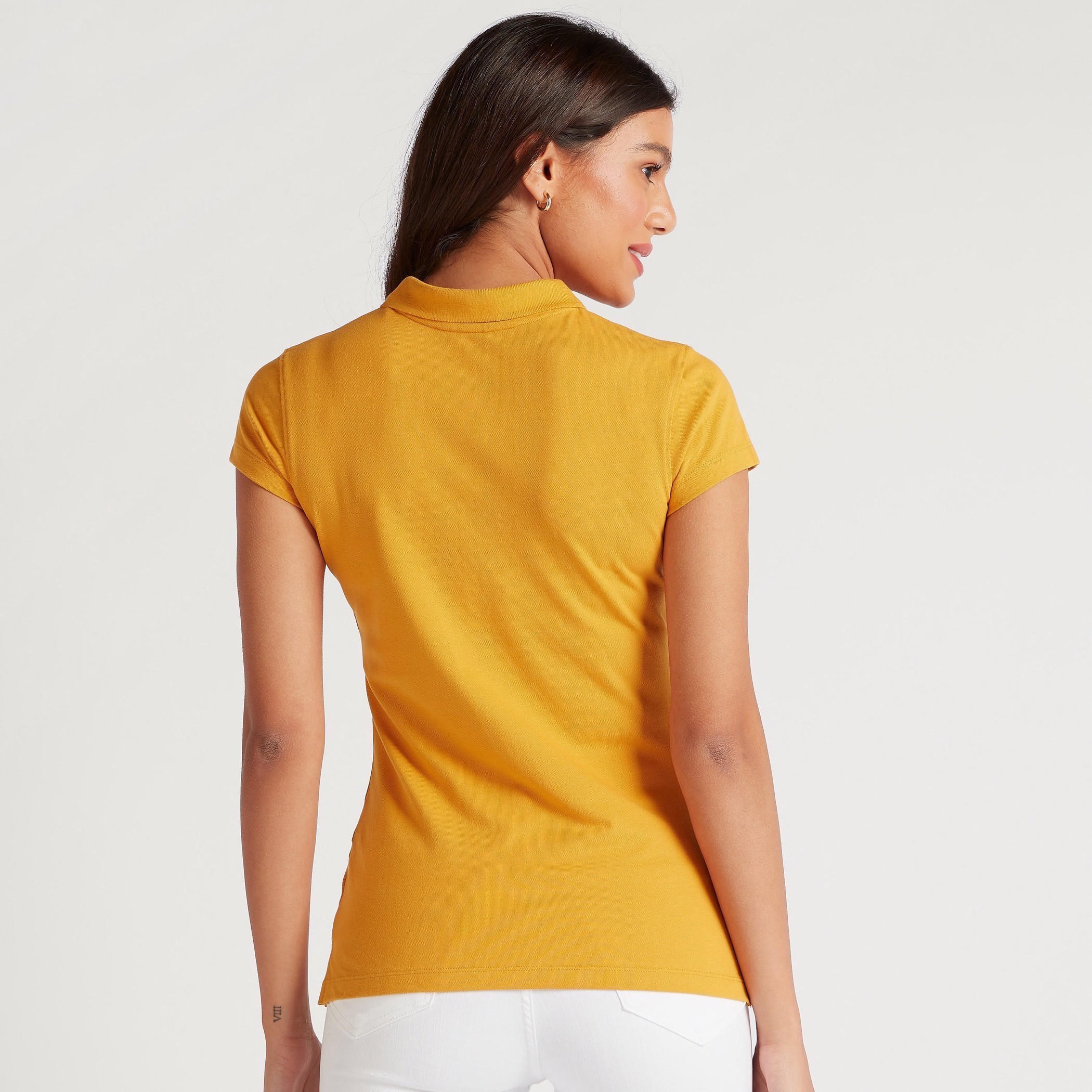 تيشيرت بولو سادة بأكمام كاب-women-clothing-tshirts-image-2