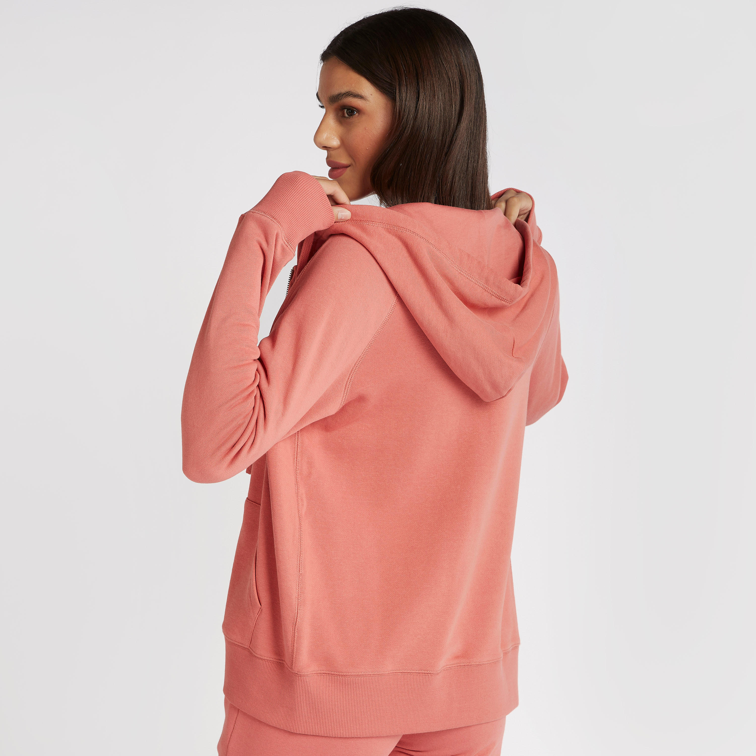 Solid Hooded Jacket with Pocket and Zip Closure-women-winterwear-hoodiesandsweatshirts-hoodies-image-4