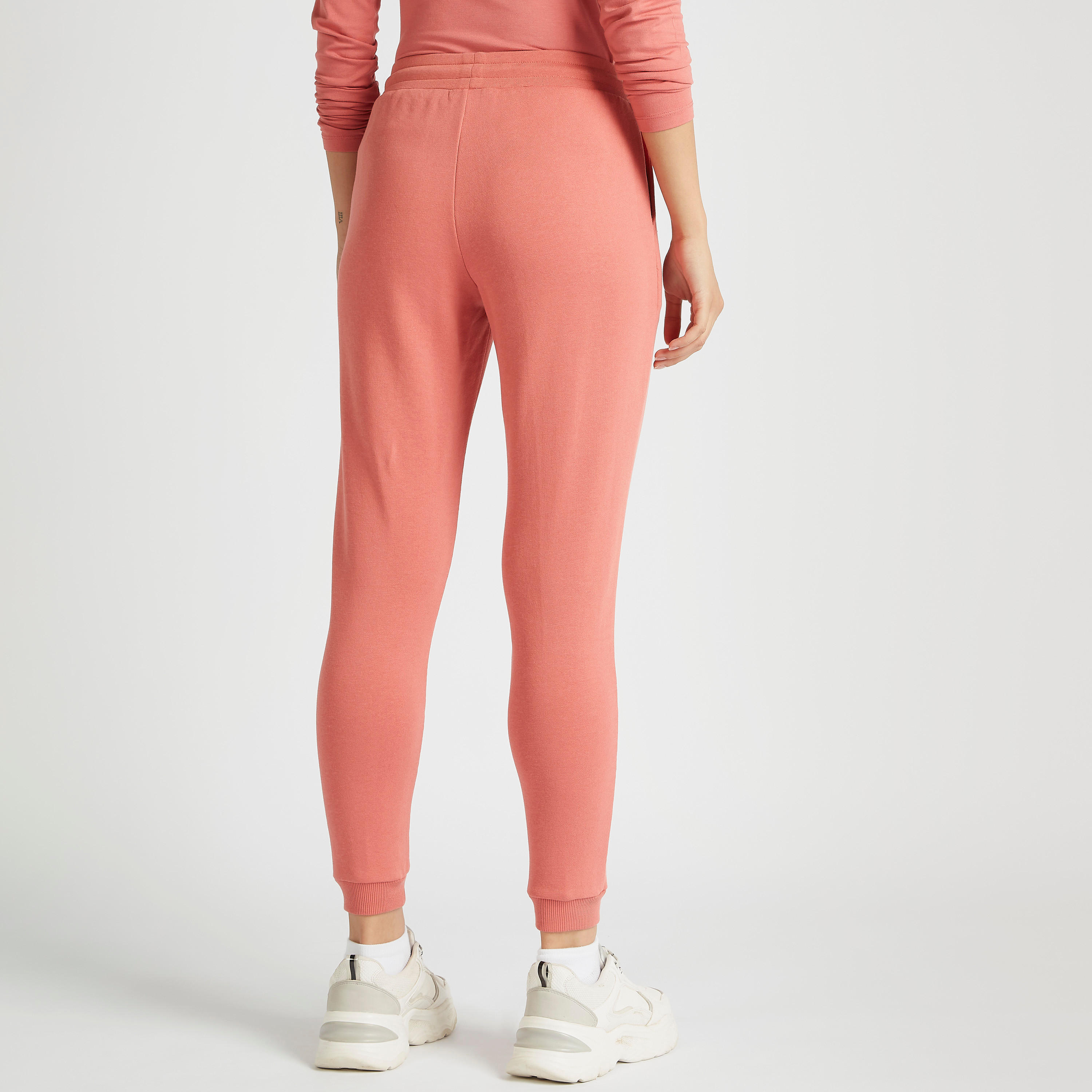 بنطلون رياضي سادة بخصر فليكسي وجيوب ورباط إغلاق-women-clothing-bottoms-joggers-image-1