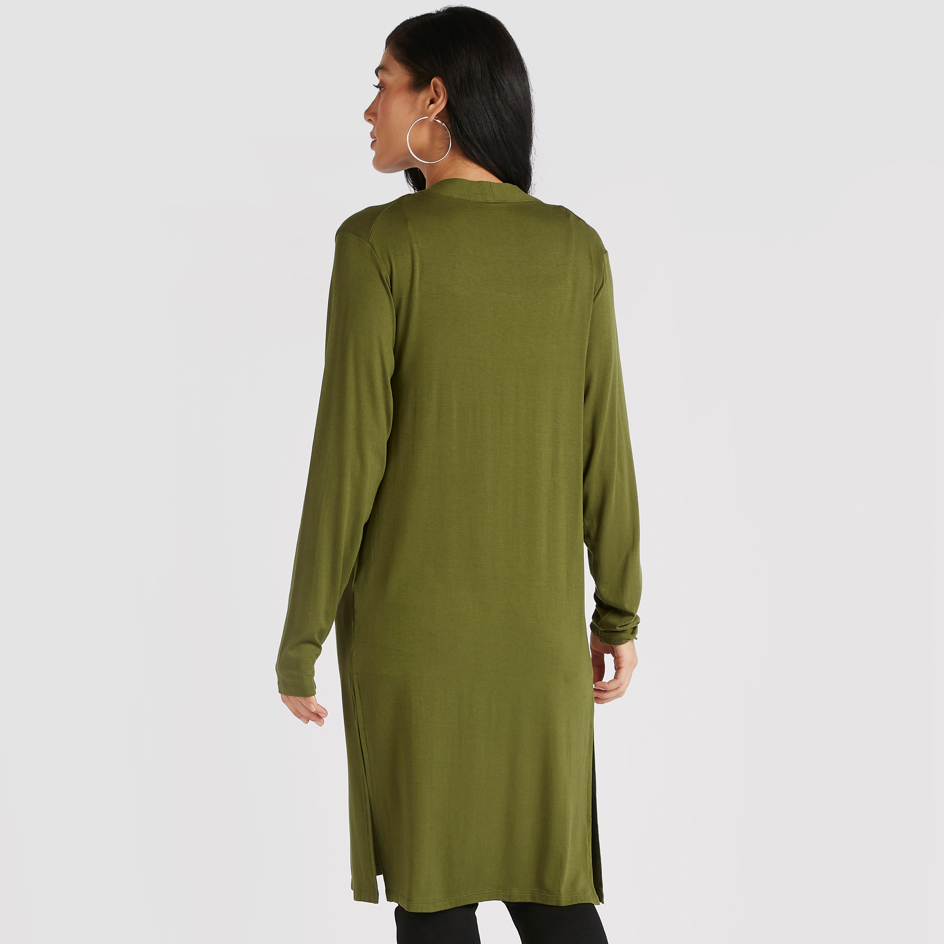 Solid Open Front Shrug with Long Sleeves-women-winterwear-coatsandjackets-jackets-image-4