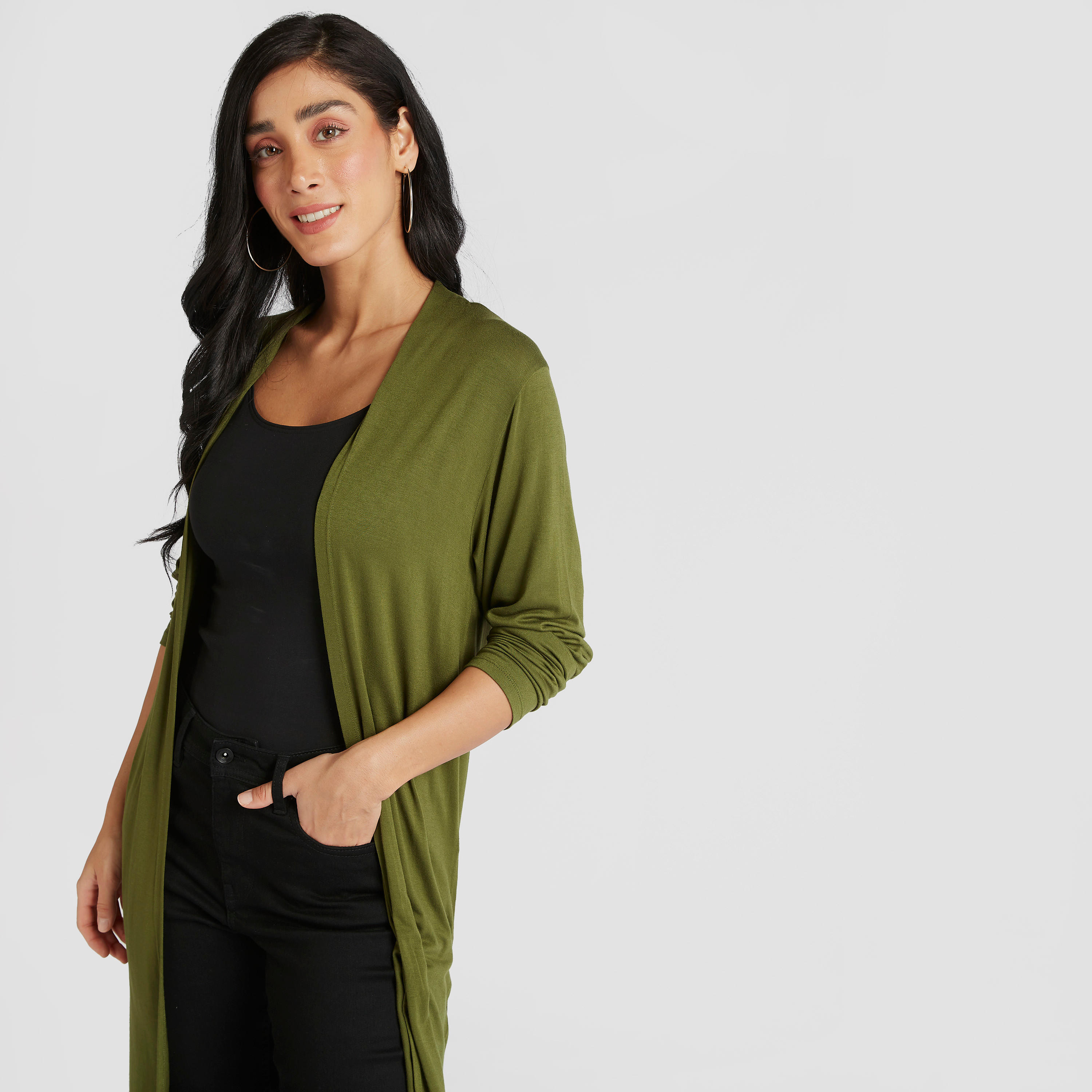 Solid Open Front Shrug with Long Sleeves-women-winterwear-coatsandjackets-jackets-image-5