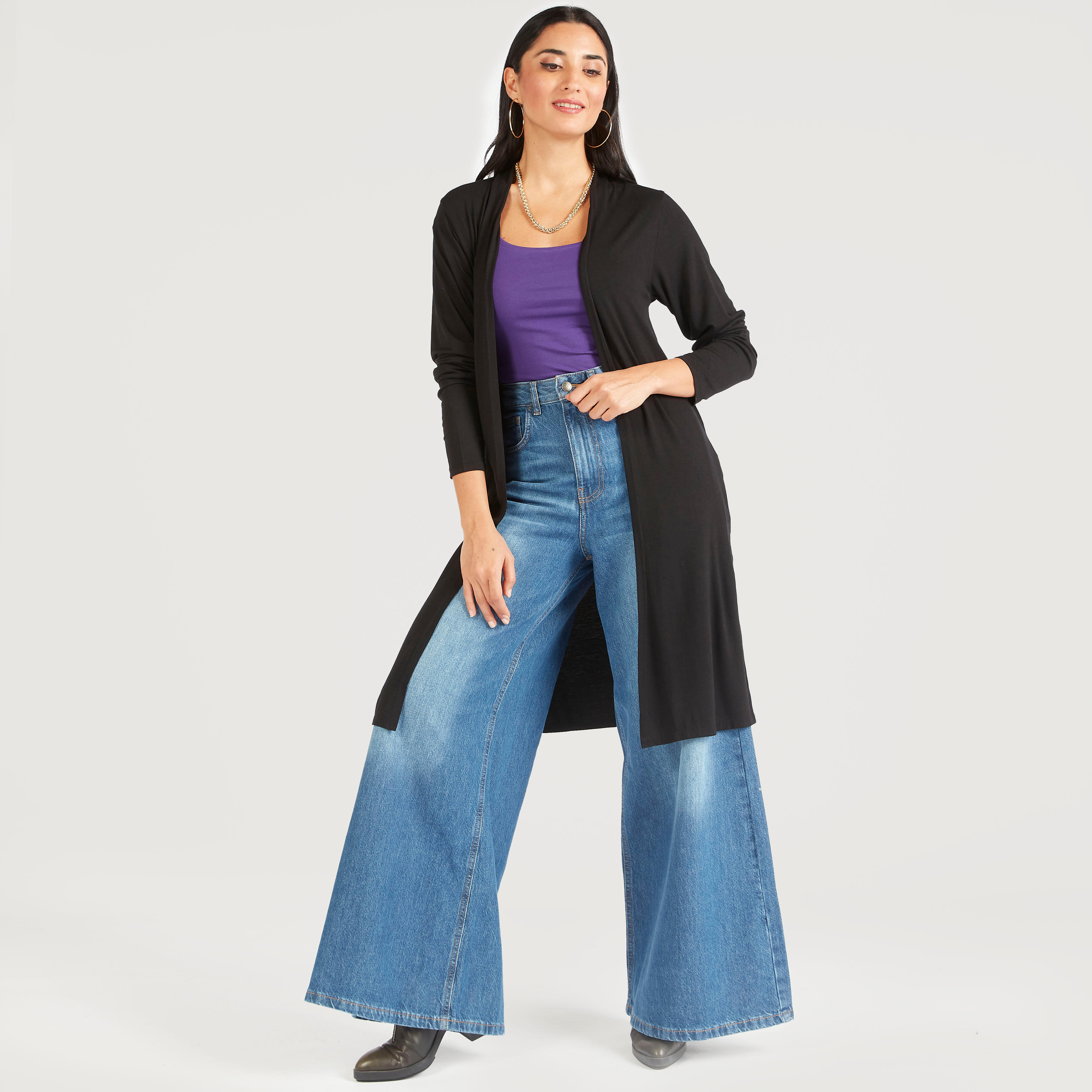 سترة سادة مفتوحة من الأمام وبأكمام طويلة-women-winterwear-coatsandjackets-jackets-image-4