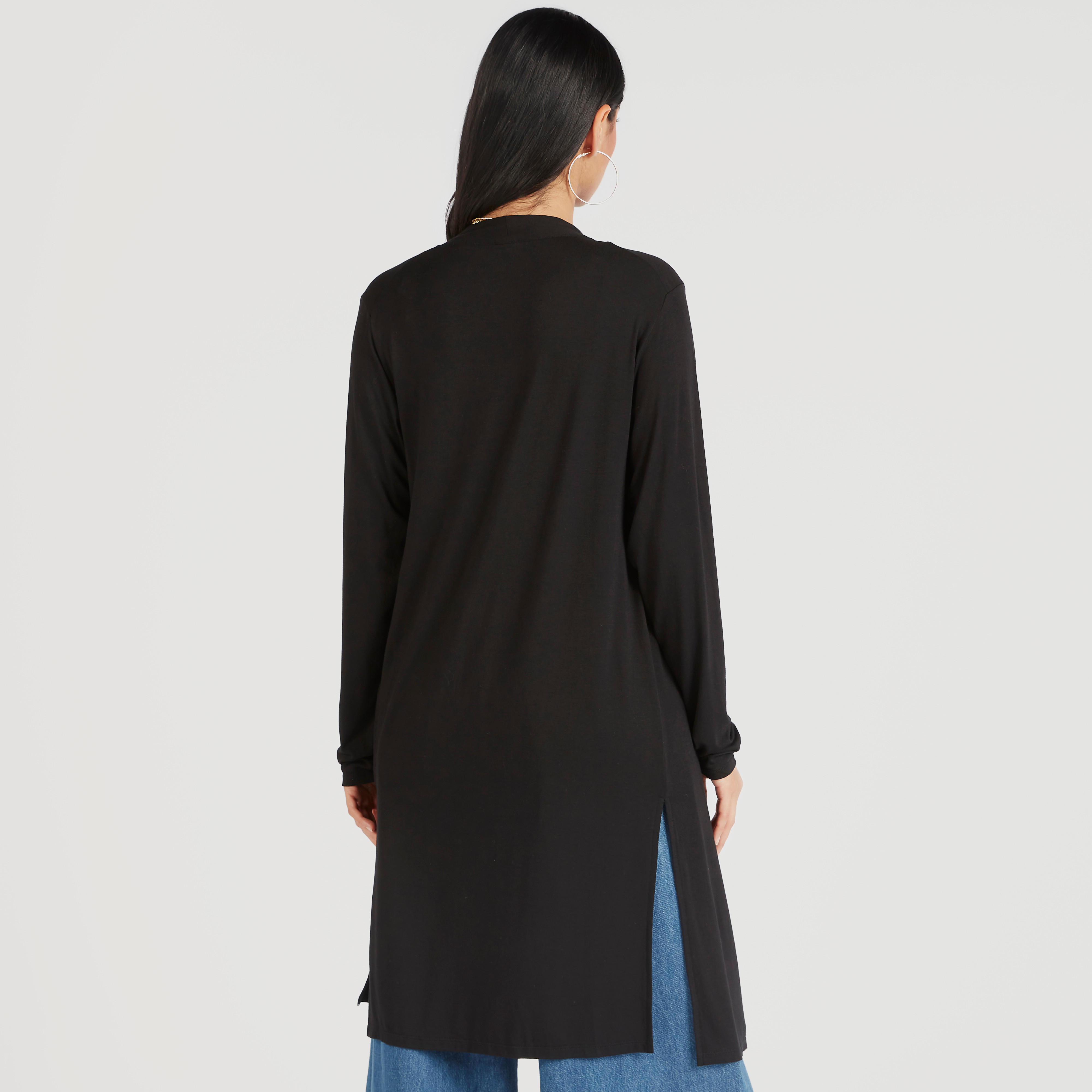 سترة سادة مفتوحة من الأمام وبأكمام طويلة-women-winterwear-coatsandjackets-jackets-image-1