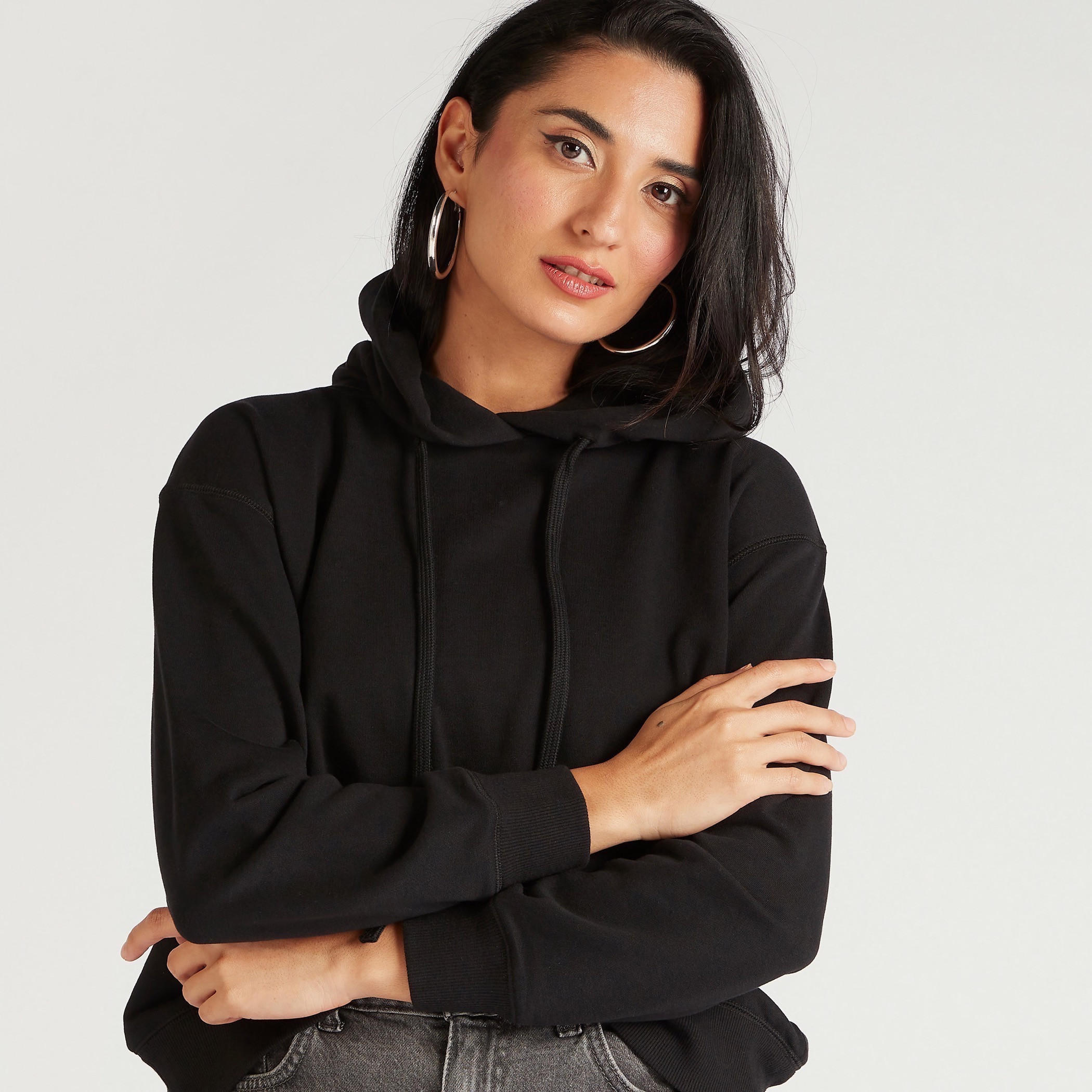 Solid Hooded Sweatshirt with Long Sleeves-women-winterwear-hoodiesandsweatshirts-sweatshirts-image-6