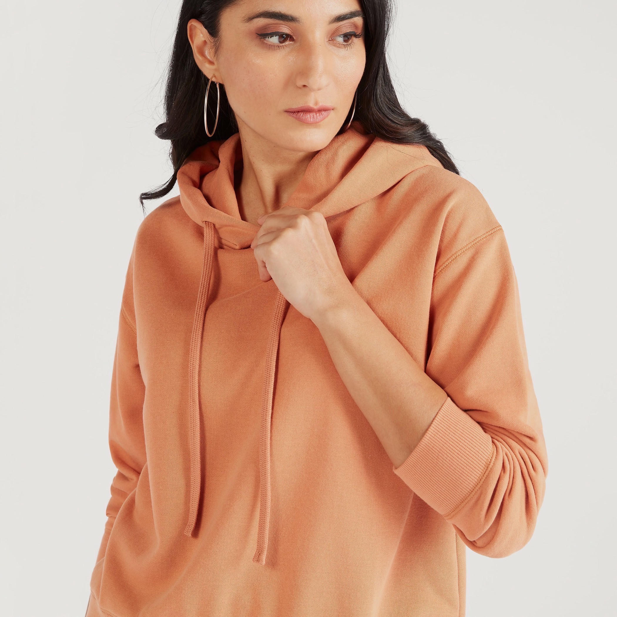سويت شيرت سادة بقبّعة وأكمام طويلة-women-clothing-hoodiesandsweatshirts-sweatshirts-image-3
