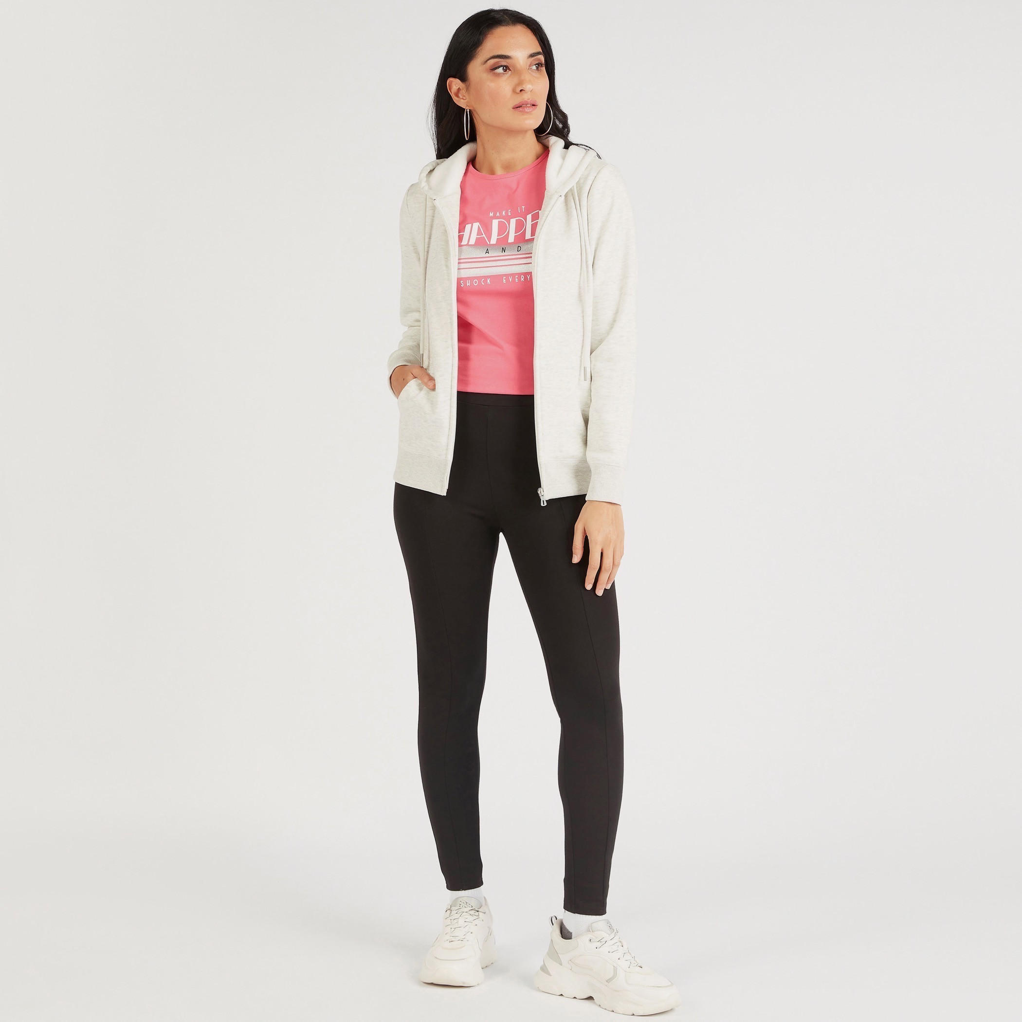 Slogan Print Round Neck T-shirt with Cap Sleeves-women-clothing-tshirts-image-2