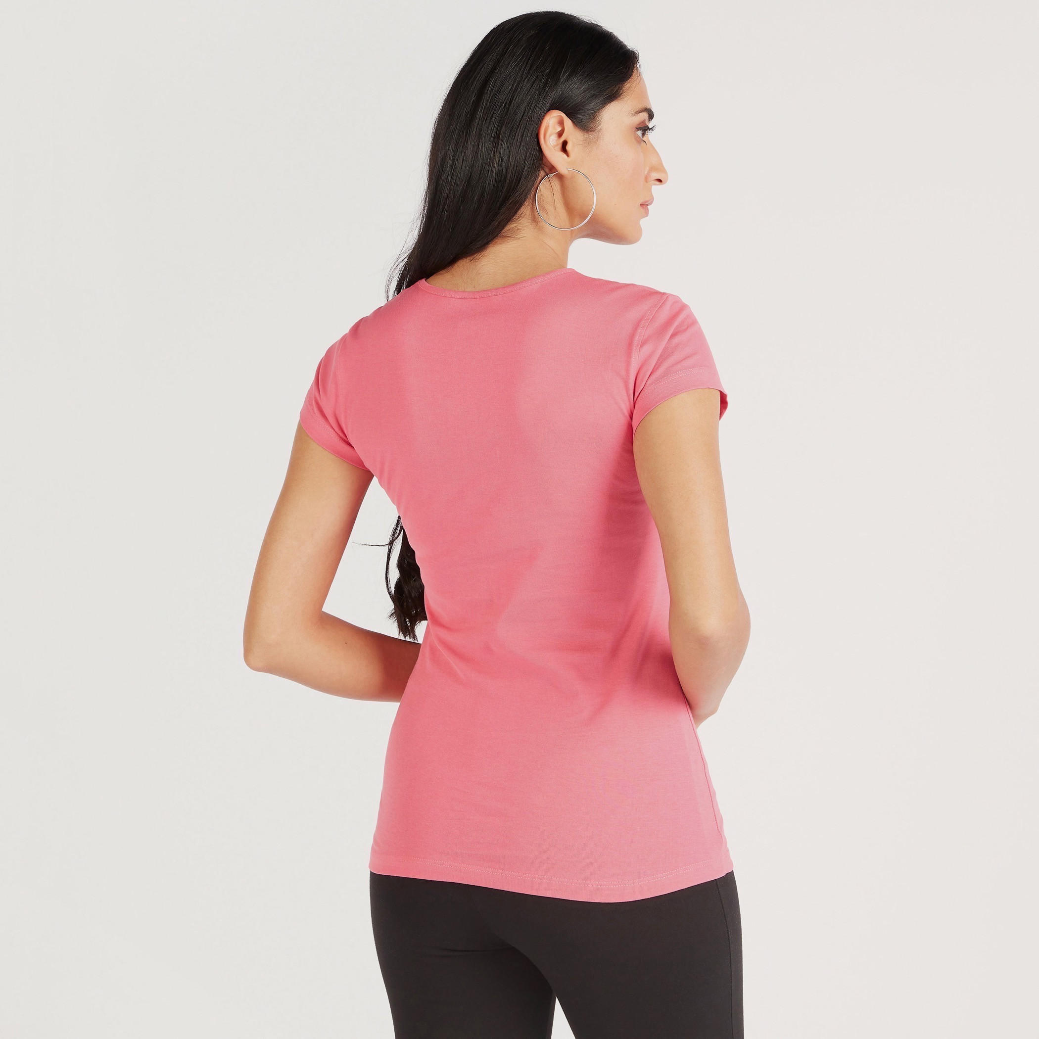 Slogan Print Round Neck T-shirt with Cap Sleeves-women-clothing-tshirts-image-4