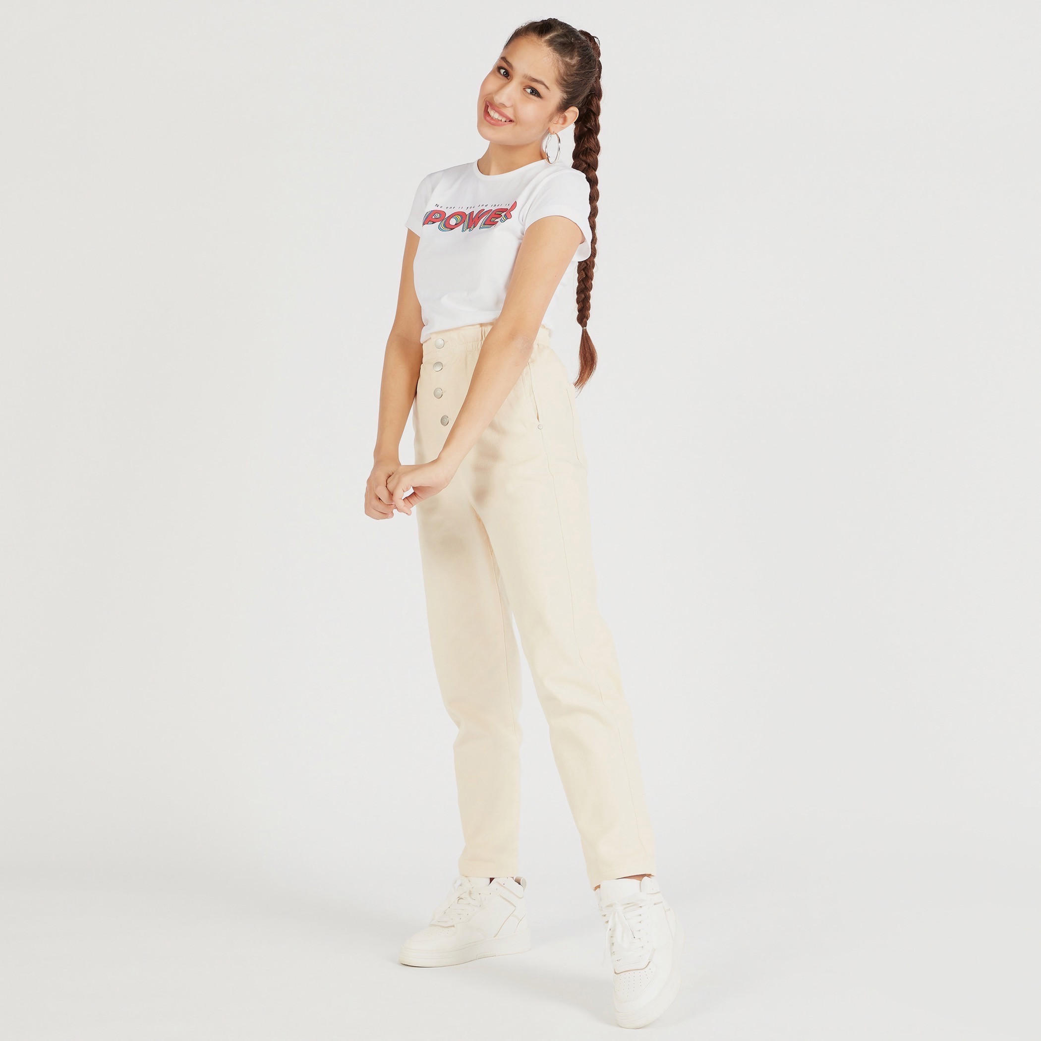 تيشيرت بياقة ضيّقة وأكمام كاب وطَبعات-women-clothing-tshirts-image-2