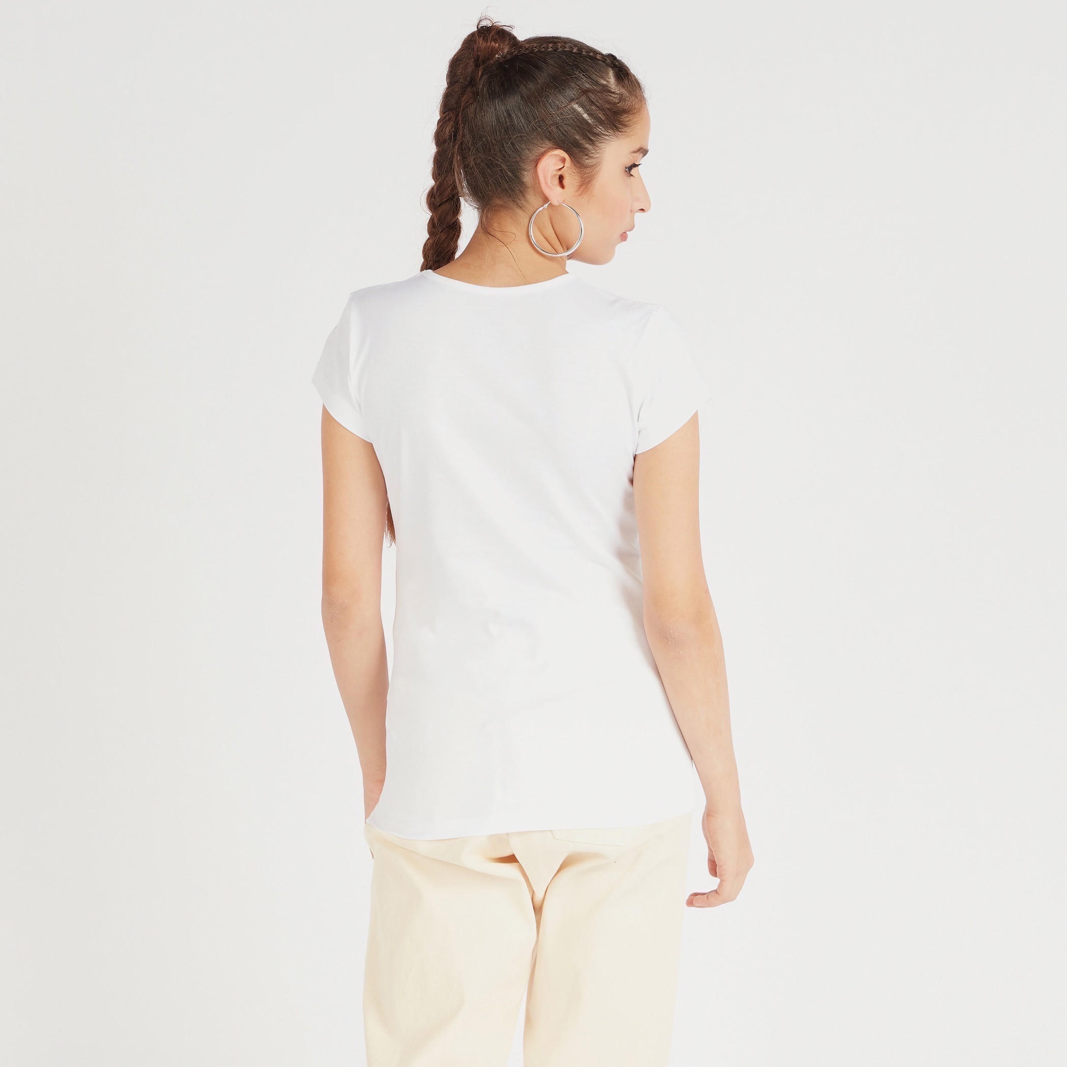 تيشيرت بياقة ضيّقة وأكمام كاب وطَبعات-women-clothing-tshirts-image-4