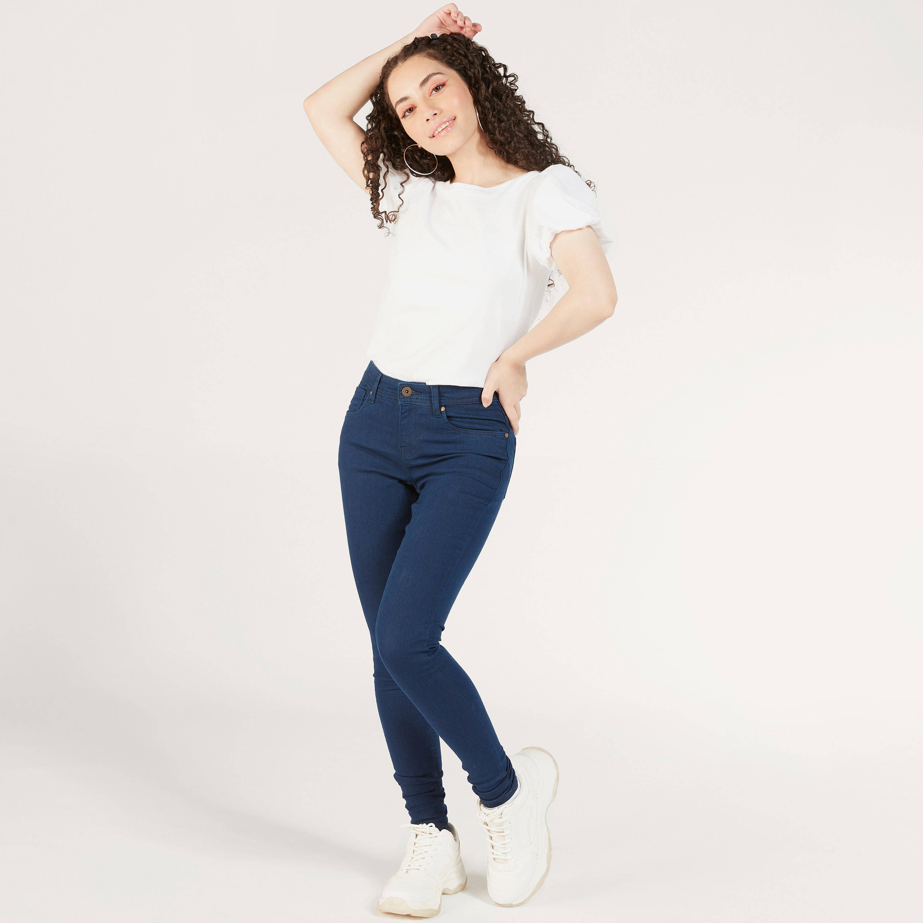 Solid Round Neck Top with Balloon Sleeves-women-clothing-shirtsandblouses-blouses-image-19