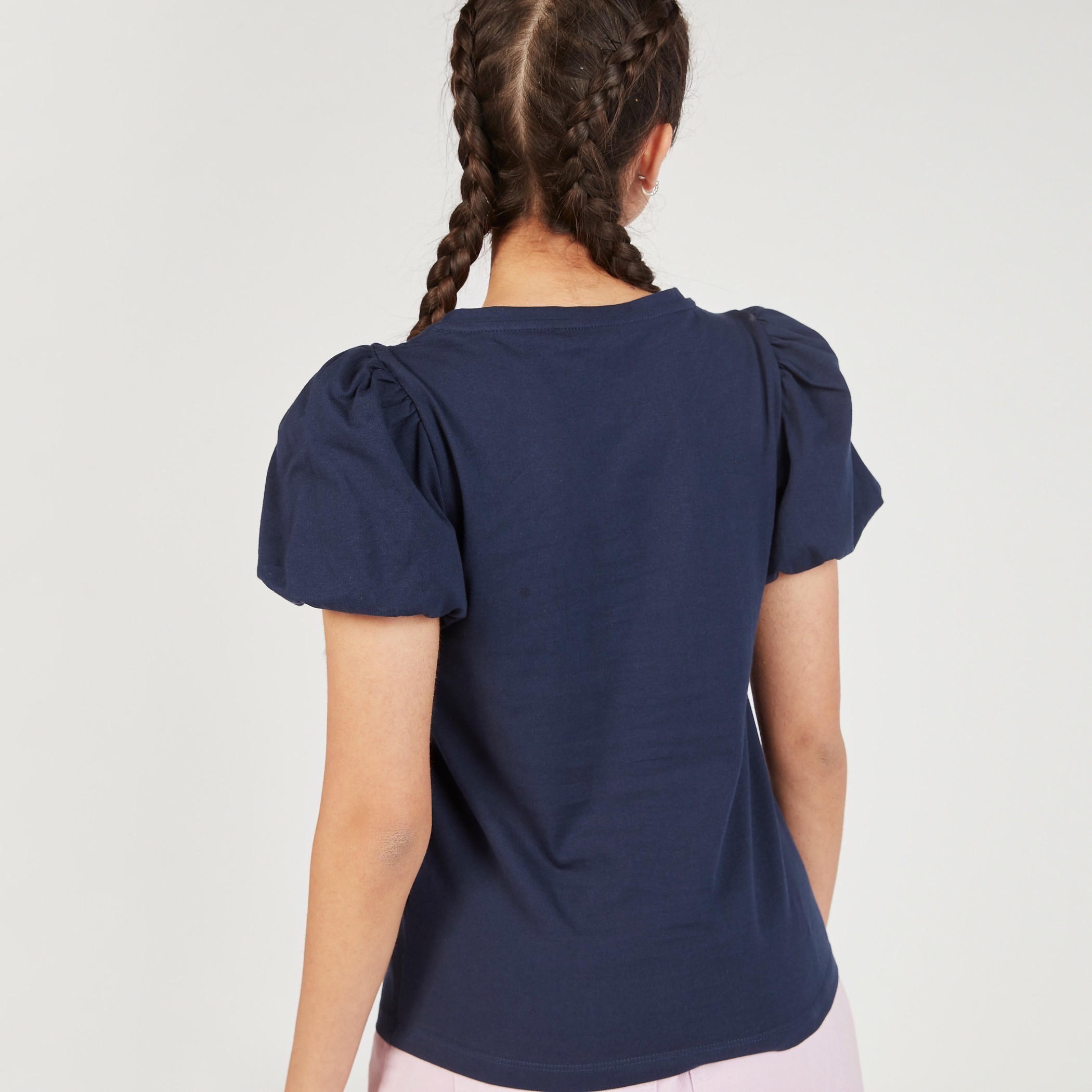 Solid Round Neck Top with Balloon Sleeves-women-clothing-shirtsandblouses-blouses-image-4