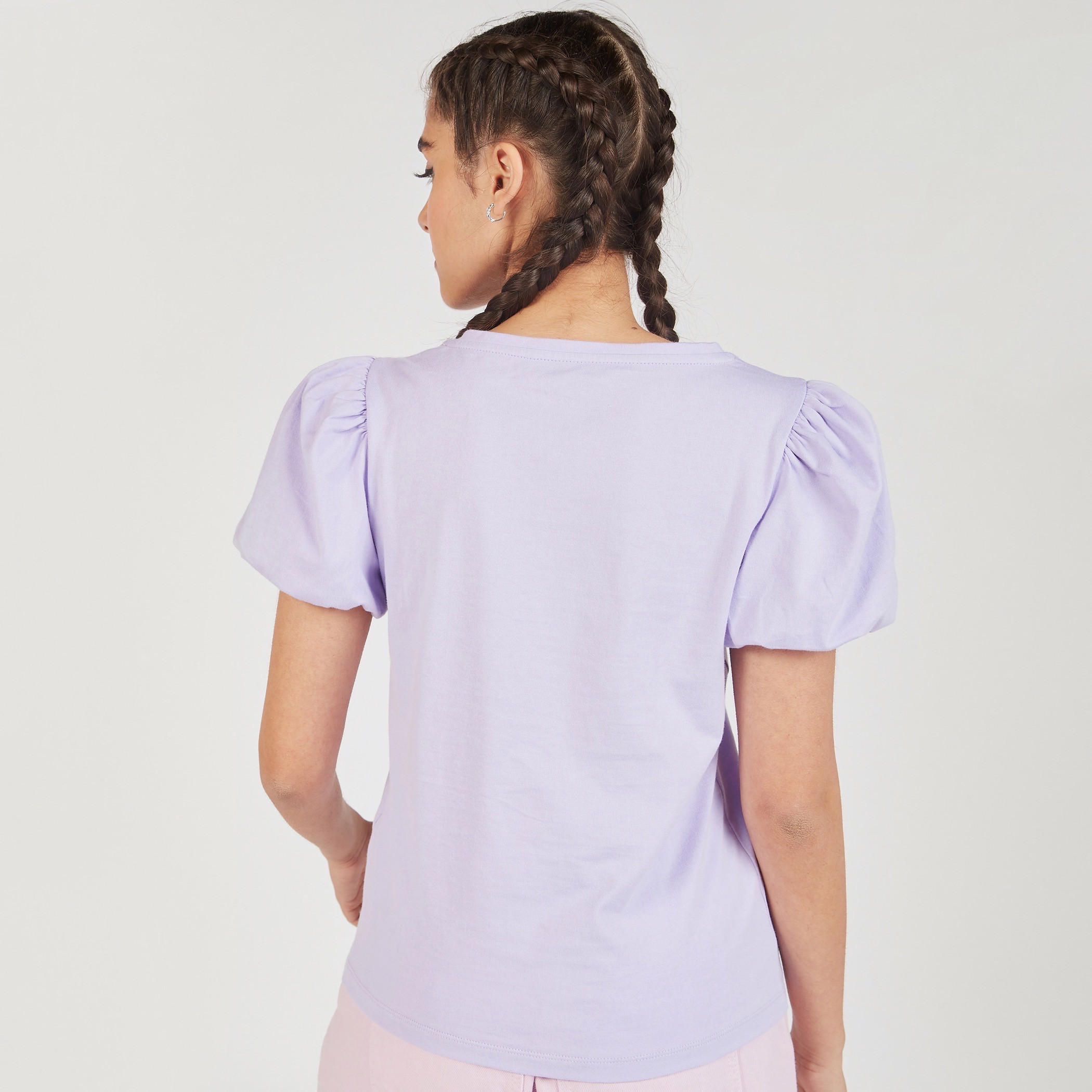 Solid Round Neck Top with Balloon Sleeves-women-clothing-shirtsandblouses-blouses-image-8