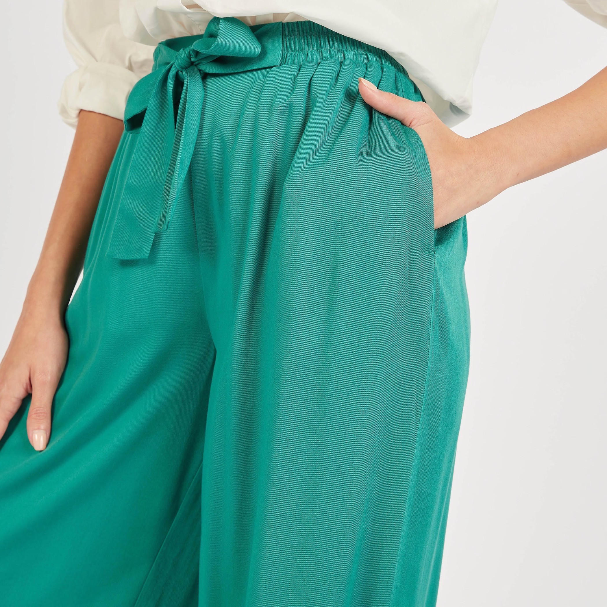 Solid Flexi Waist Palazzo Pants with Tie-Up and Pockets-women-clothing-bottoms-trousers-image-3