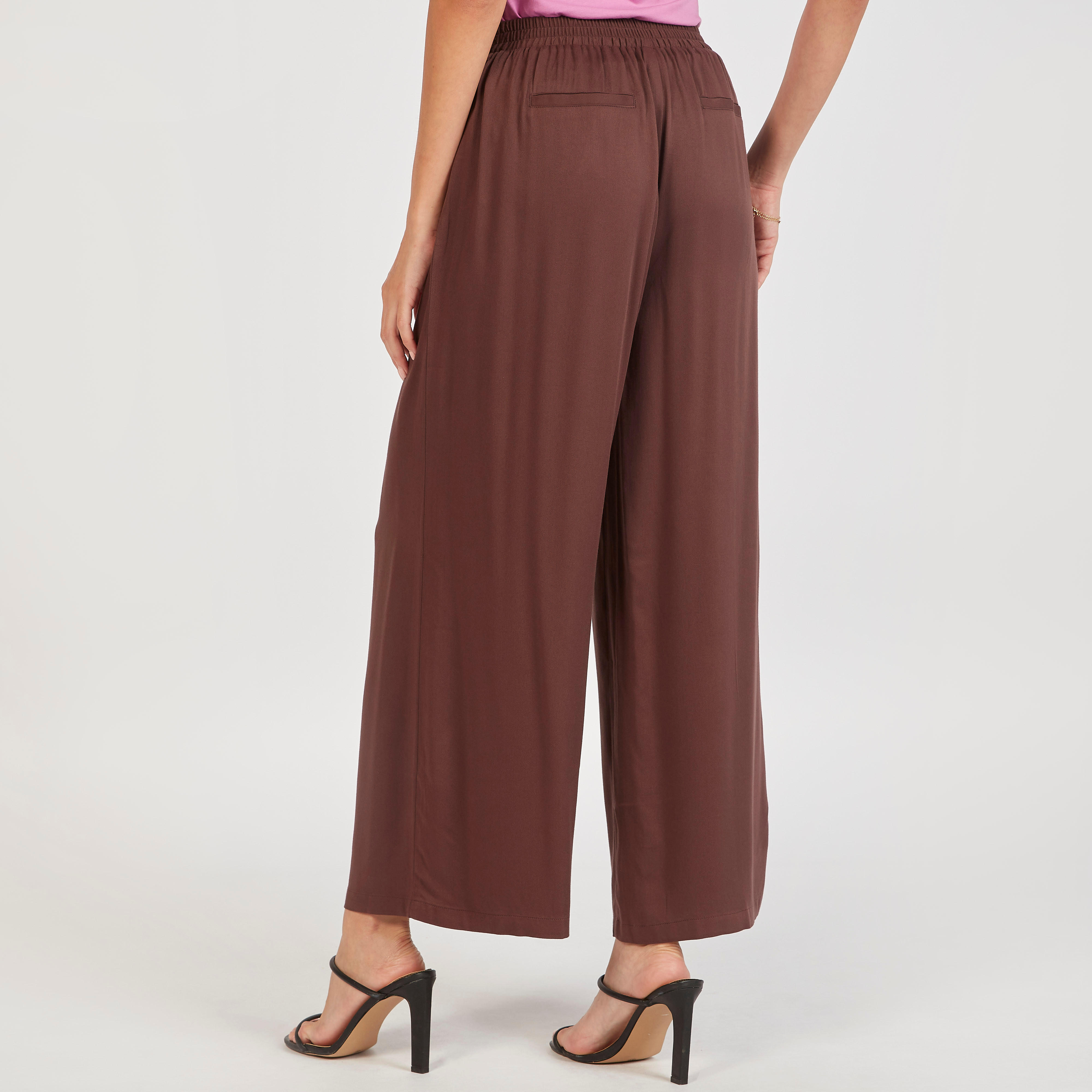 Solid Flexi Waist Palazzo Pants with Tie-Up and Pockets-women-clothing-bottoms-trousers-image-4