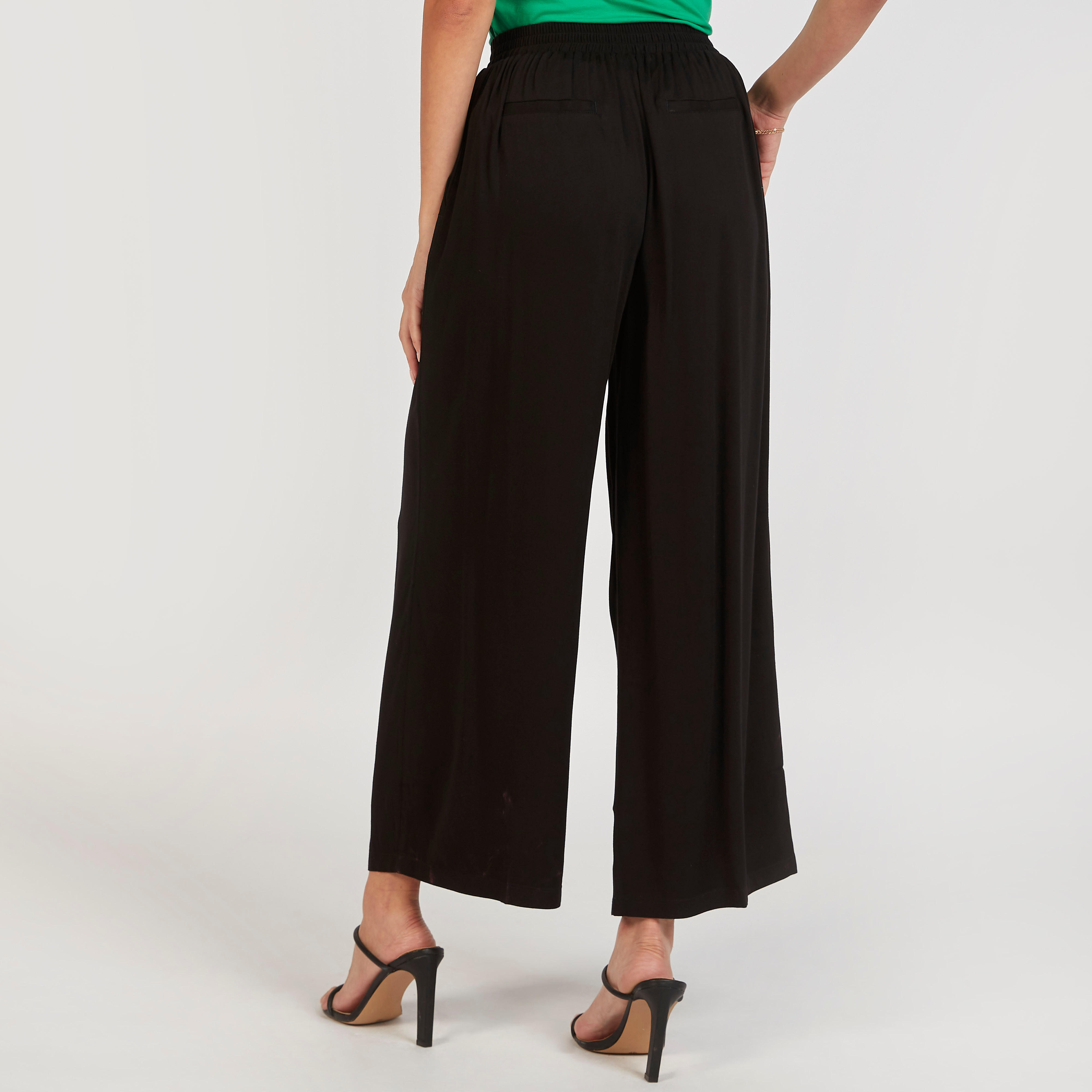 Solid Flexi Waist Palazzo Pants with Tie-Up and Pockets-women-clothing-bottoms-trousers-image-4