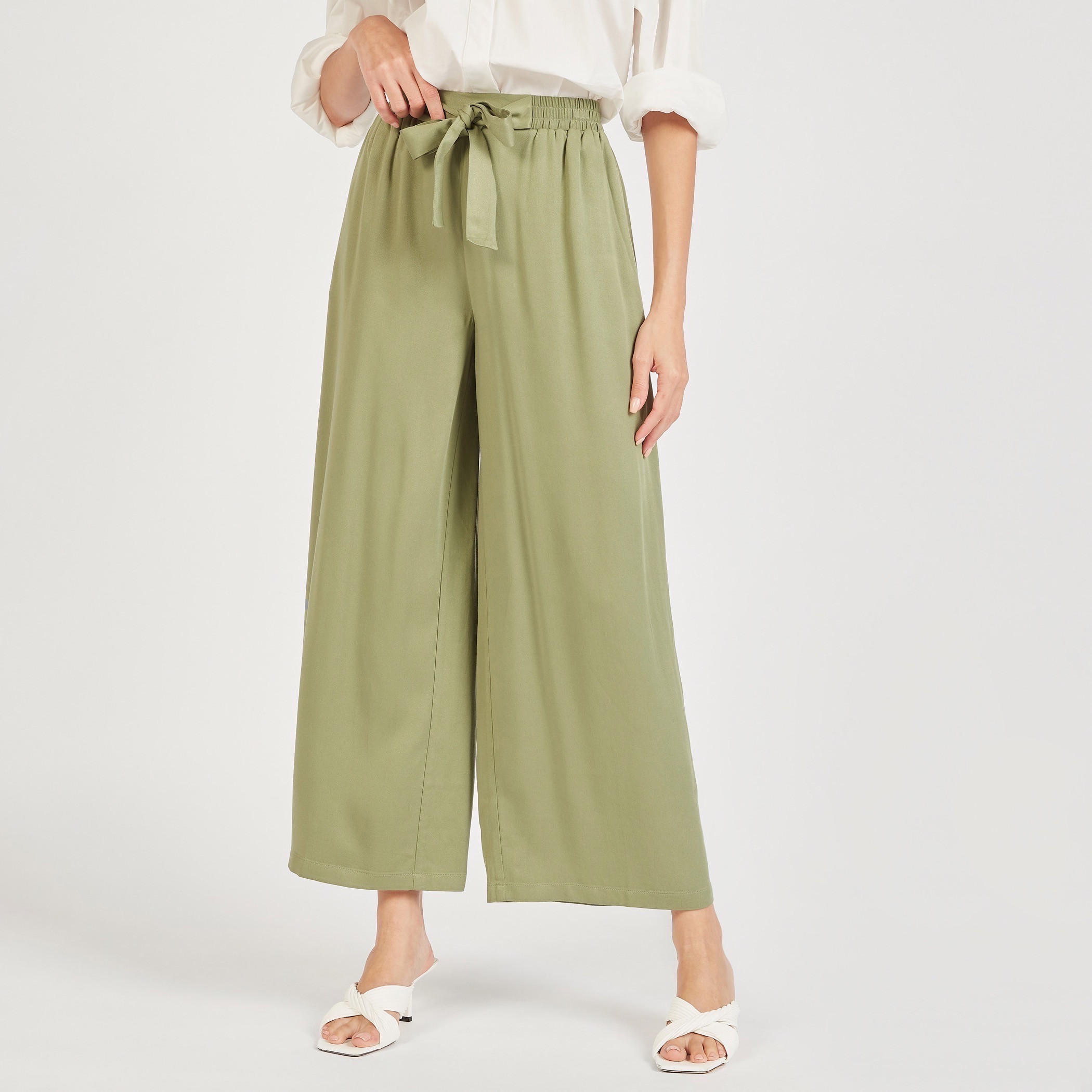 Solid Flexi Waist Palazzo Pants with Tie-Up and Pockets-women-clothing-bottoms-trousers-image-1