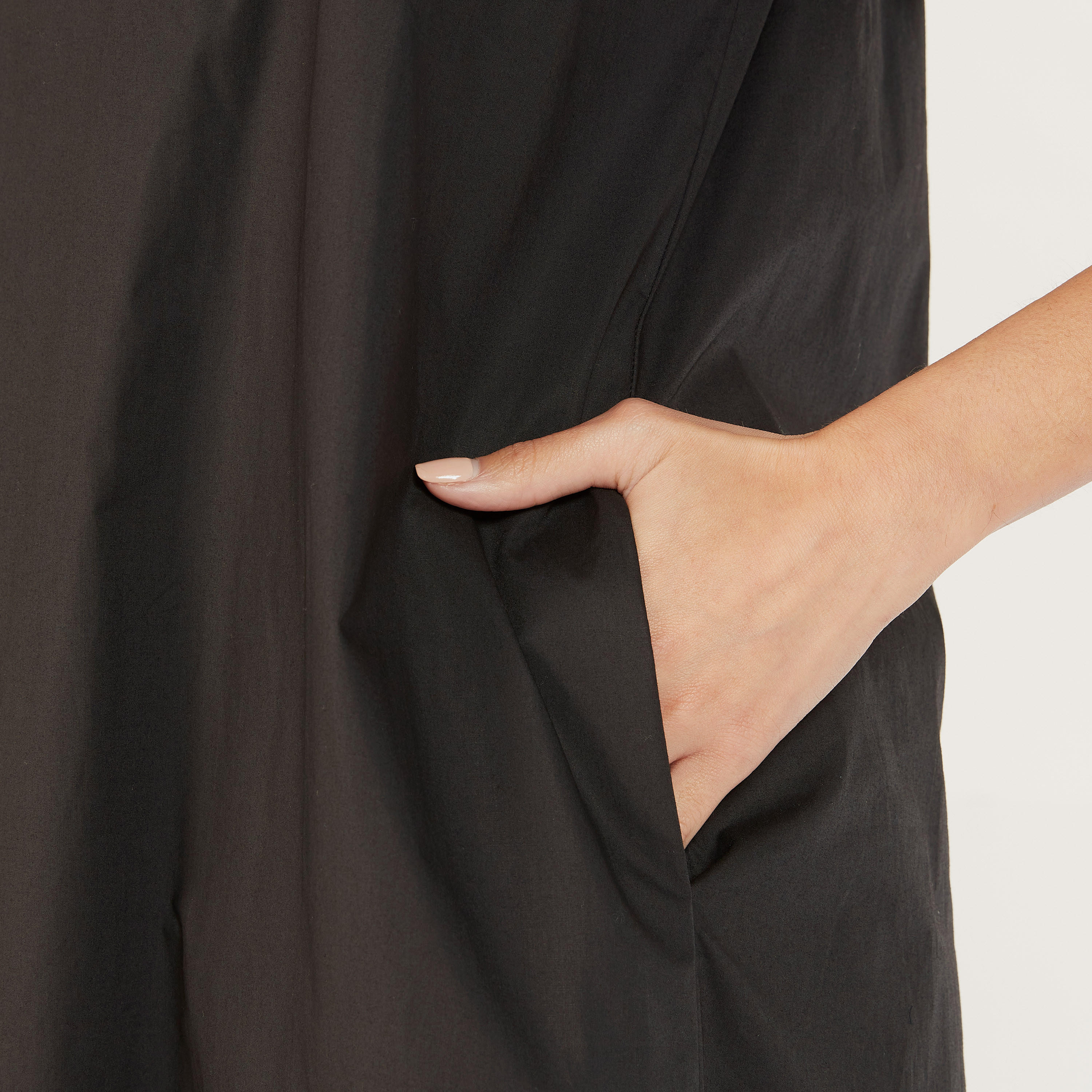 Solid Midi Dress with Slit Detail and Pockets-women-clothing-dresses-image-16