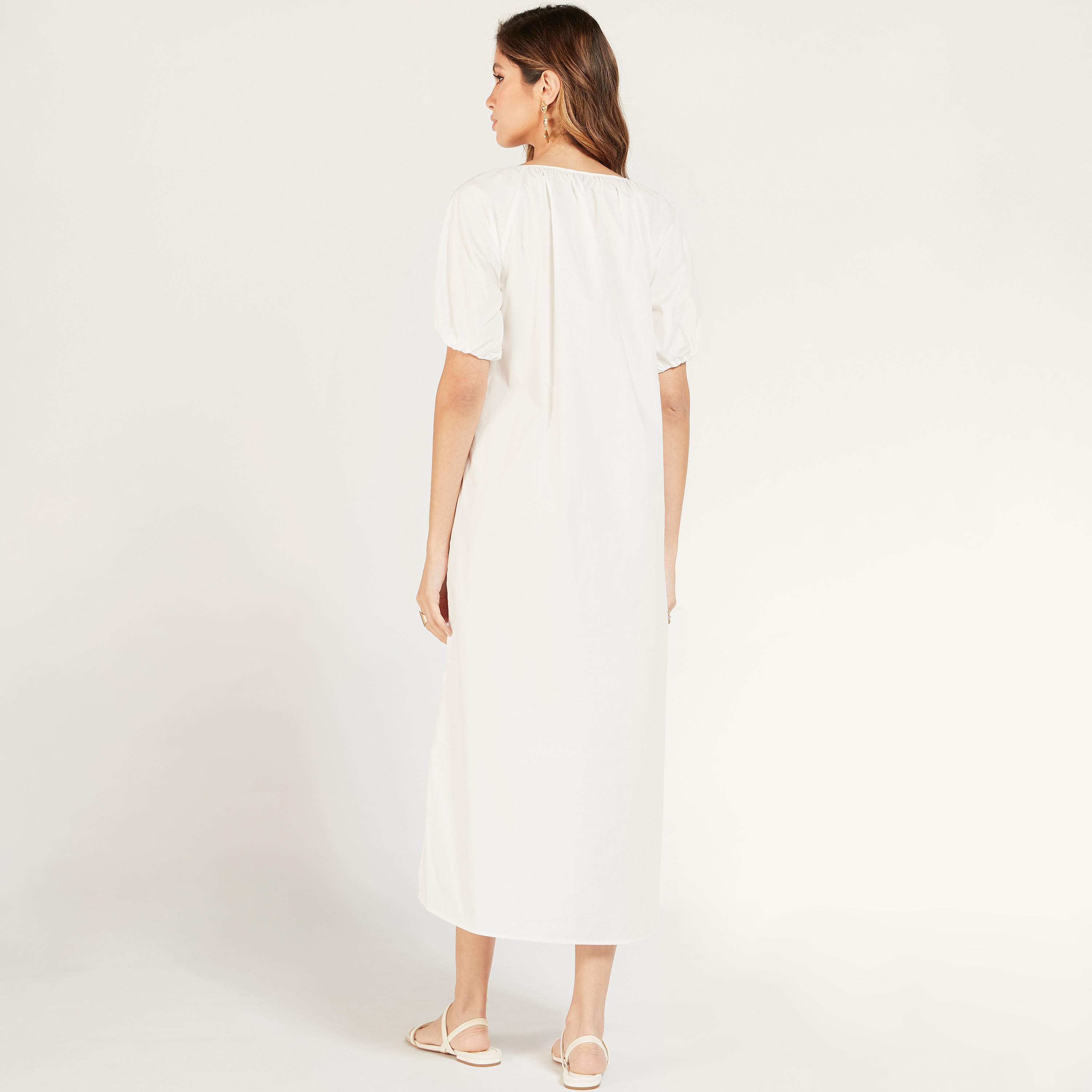 Solid Midi Dress with Slit Detail and Pockets-women-clothing-dresses-image-20