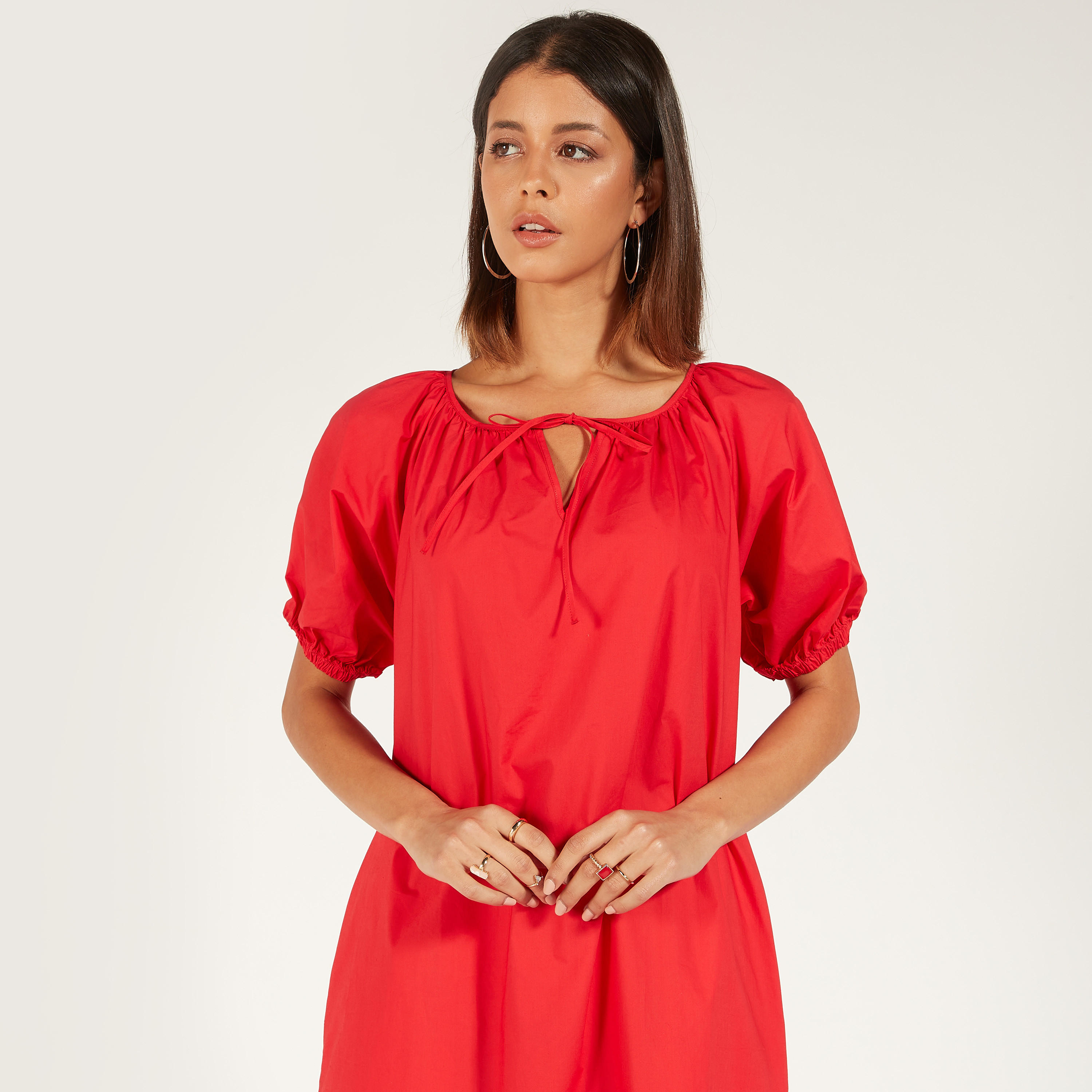 Solid Midi Dress with Slit Detail and Pockets-women-clothing-dresses-image-7