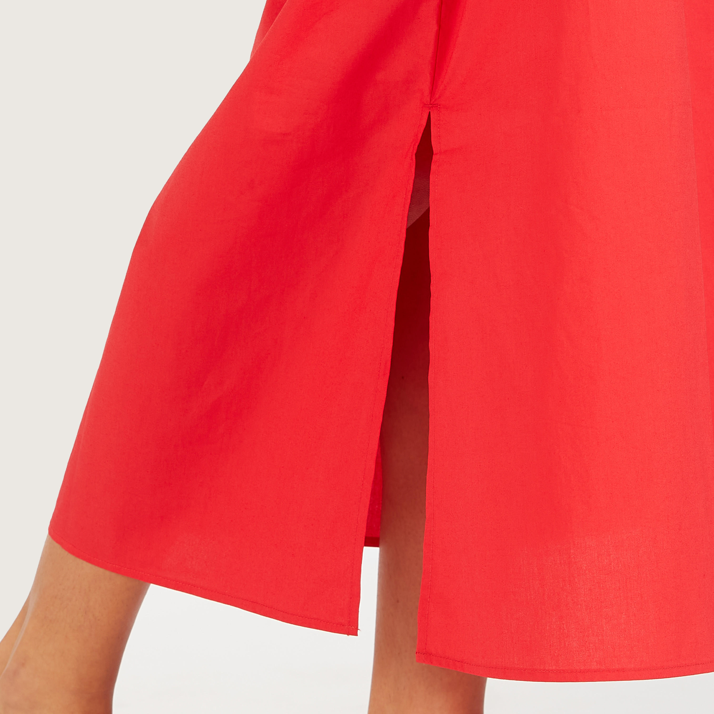 Solid Midi Dress with Slit Detail and Pockets-women-clothing-dresses-image-10