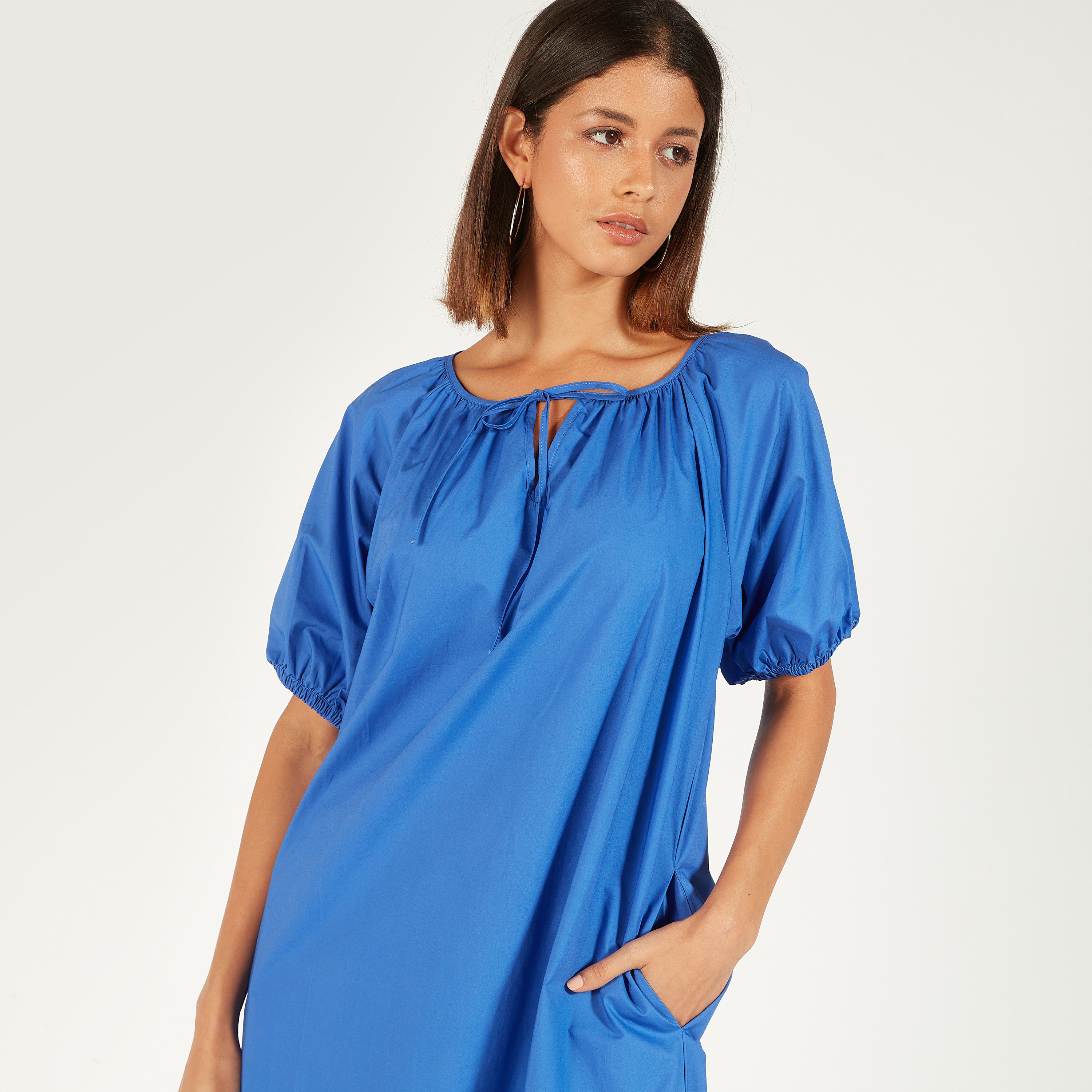 فستان ميدي سادة بجيوب-women-clothing-dresses-image-2