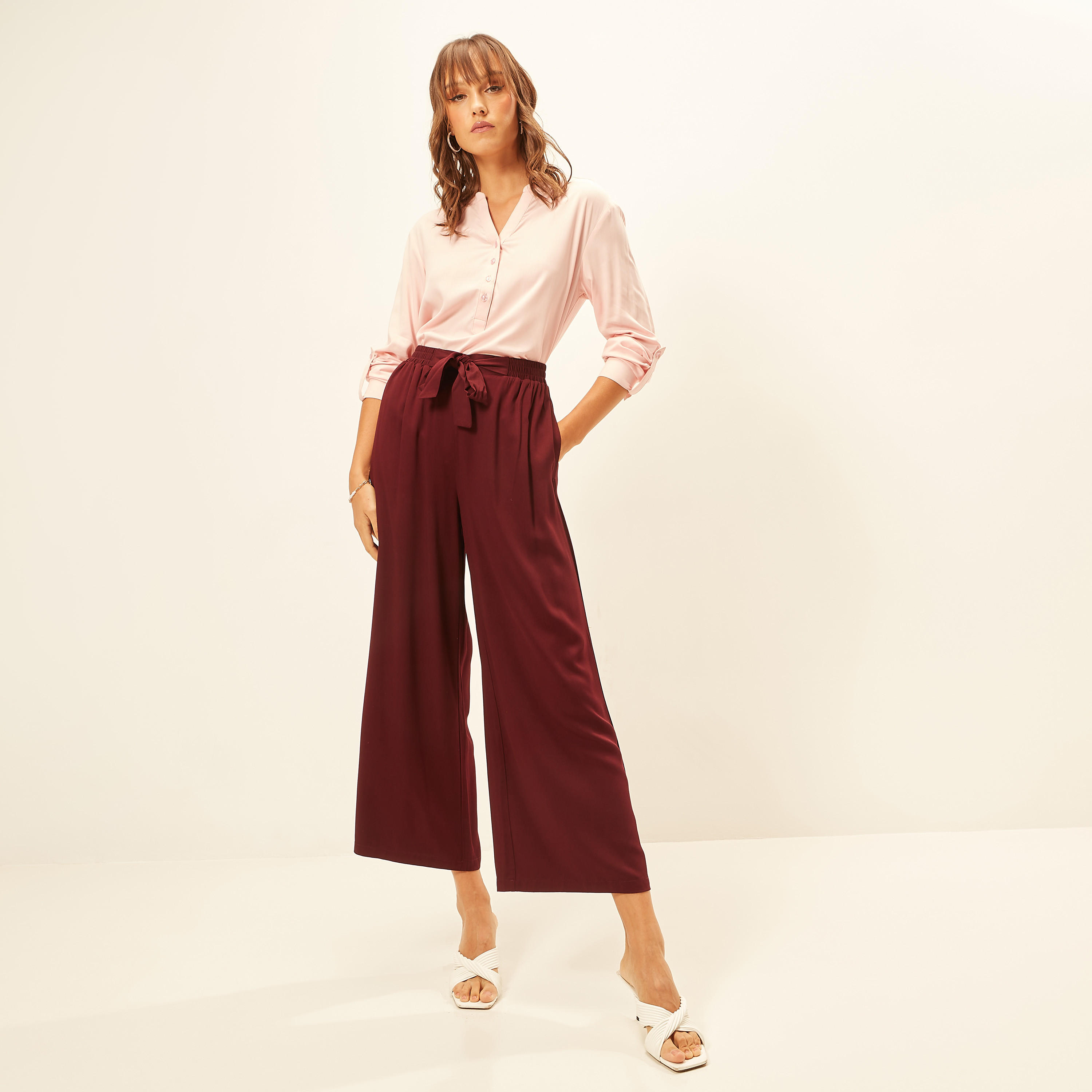 Solid Mid-Rise Palazzo Pants with Tie-Up Detail and Pockets-women-clothing-bottoms-trousers-image-2