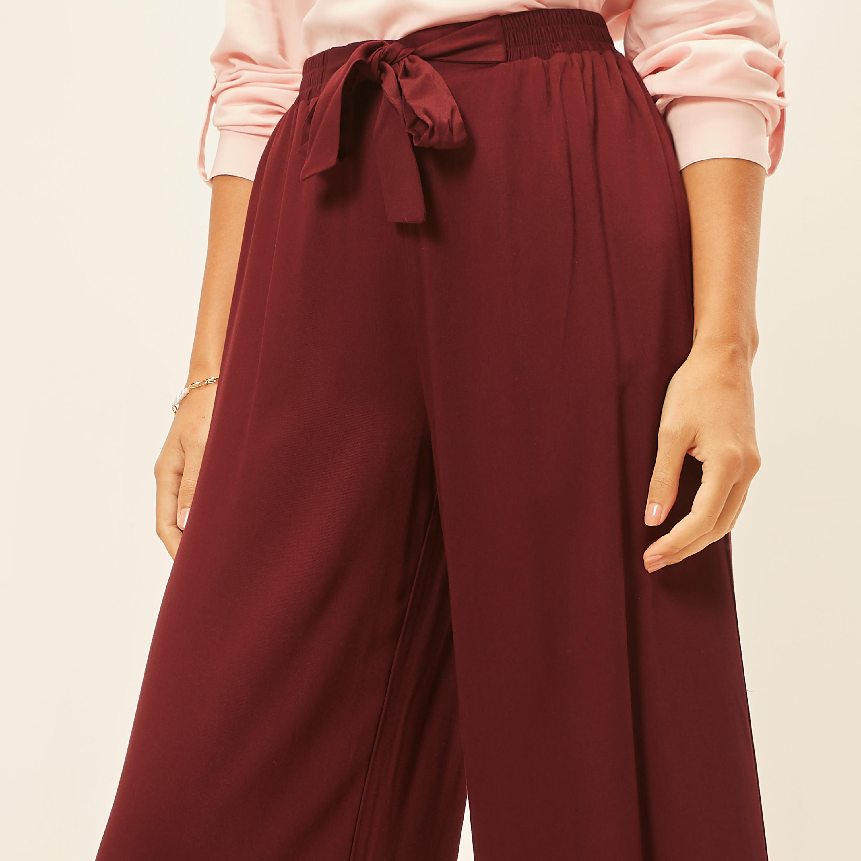 Solid Mid-Rise Palazzo Pants with Tie-Up Detail and Pockets-women-clothing-bottoms-trousers-image-3
